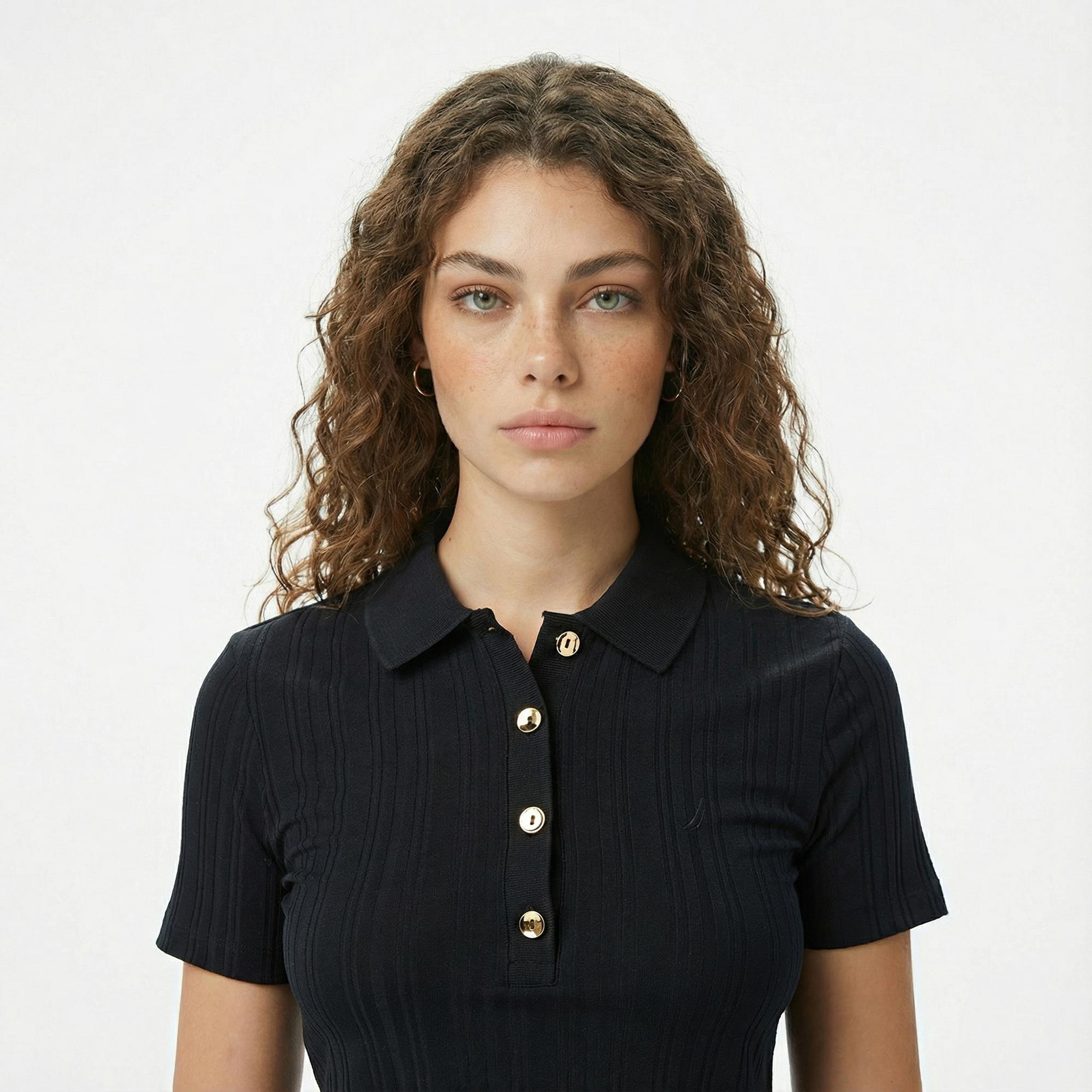 Nautica Kadın Siyah Regular Fit Polo