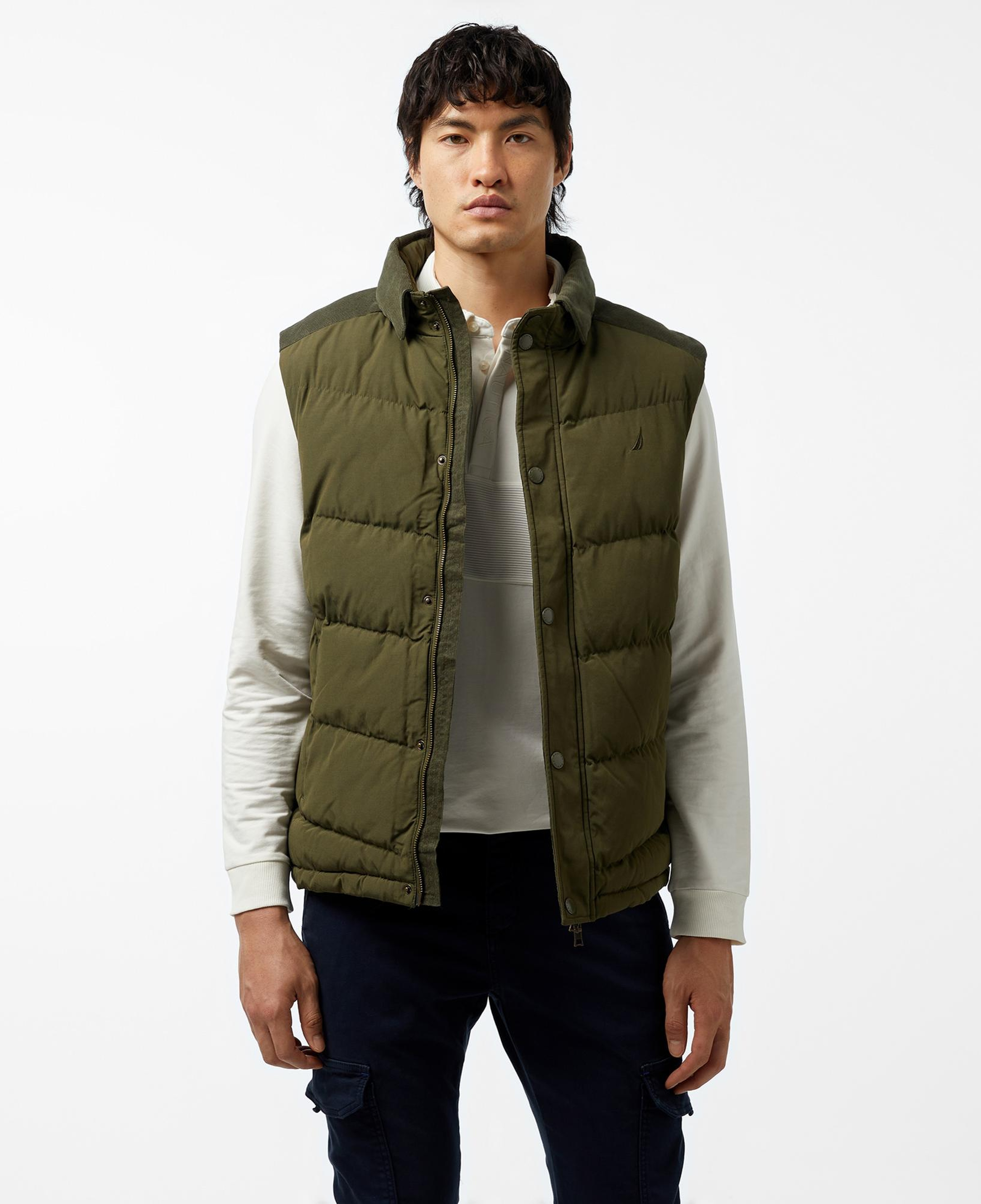 Nautica Erkek Yeşil Standart Fit Yelek