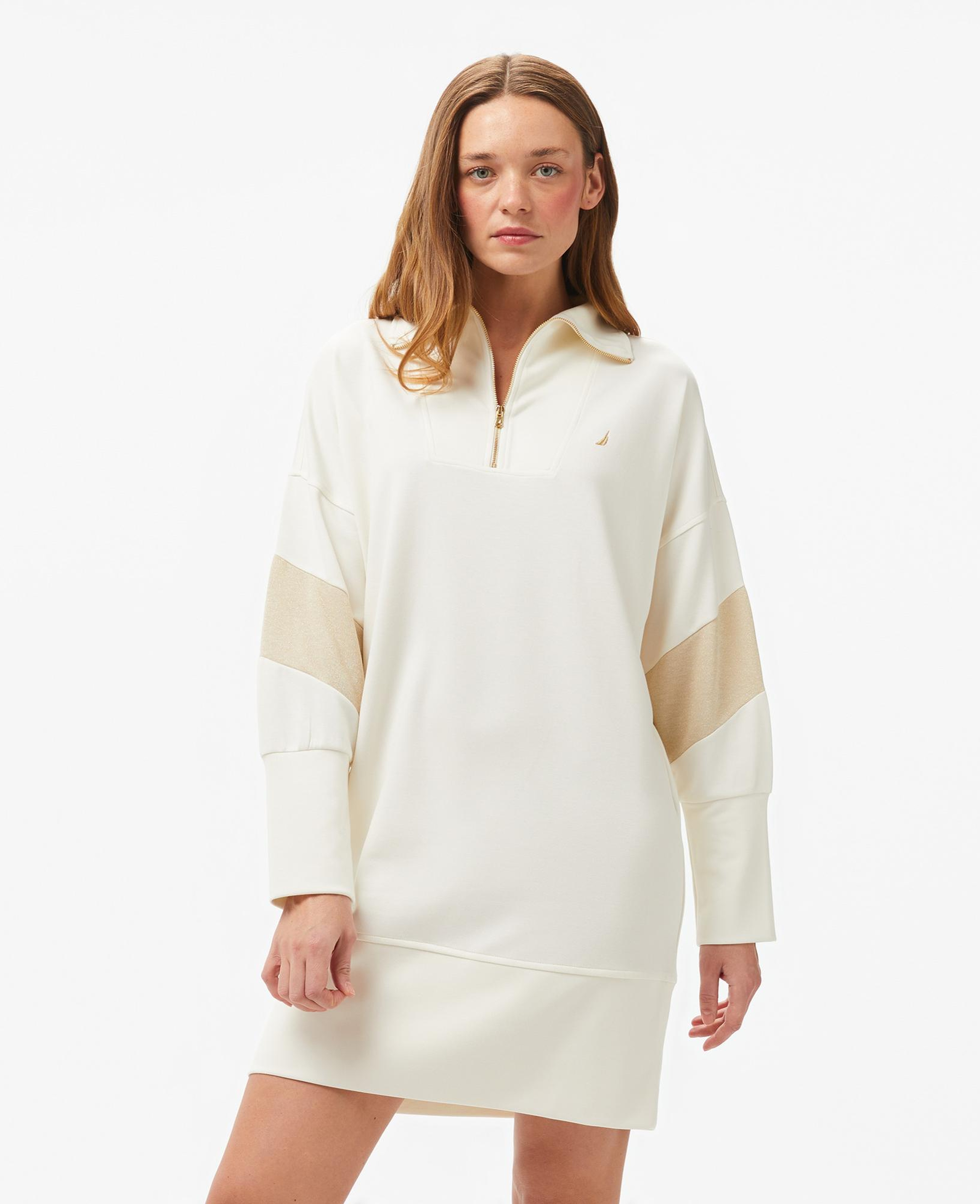 Nautica Kadın Beyaz Uzun Kollu Regular Fit Elbise