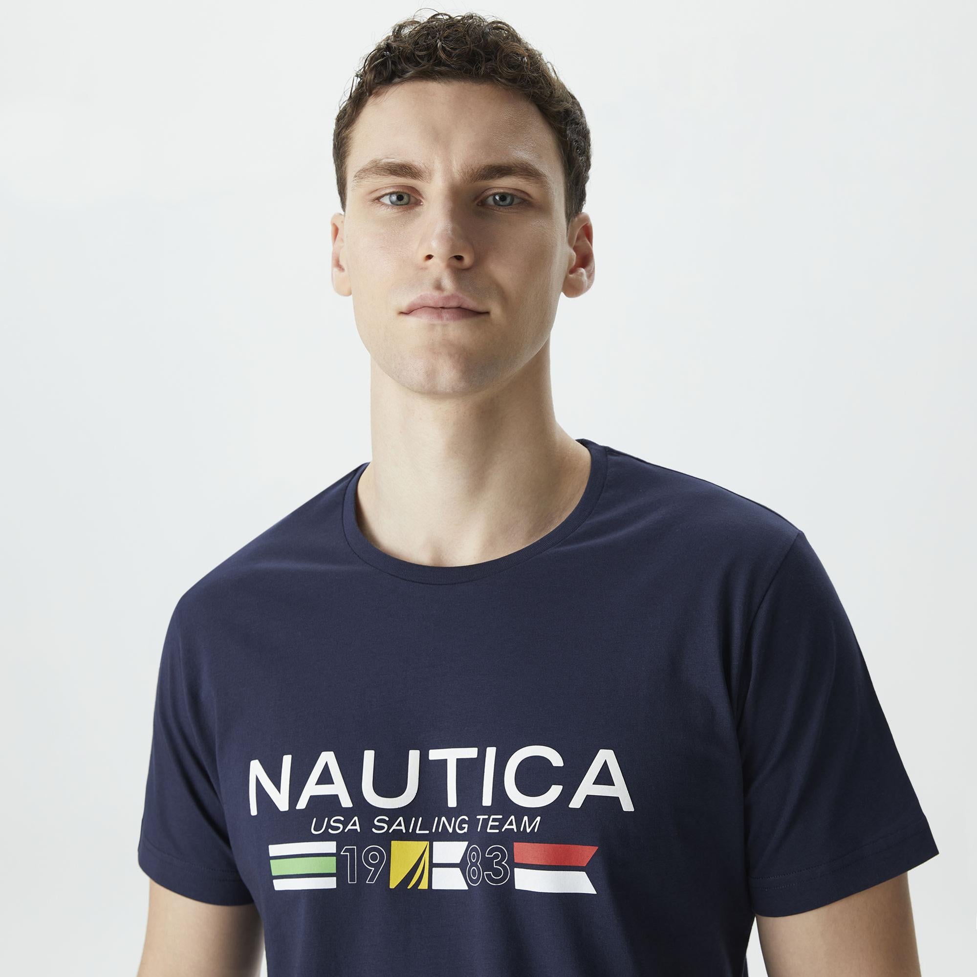Nautica Erkek Lacivert Standart Fit T-Shirt