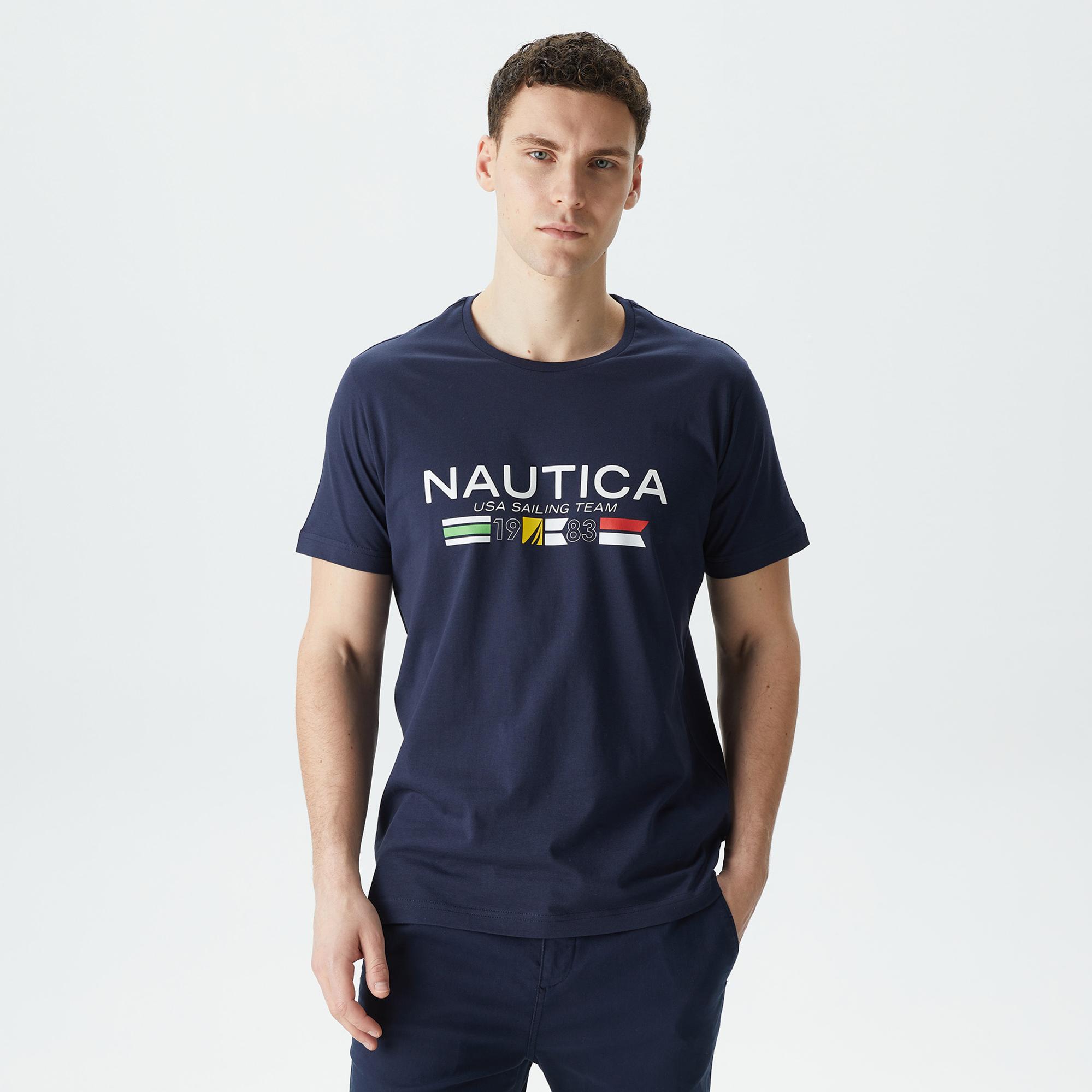 Nautica Erkek Lacivert Standart Fit T-Shirt
