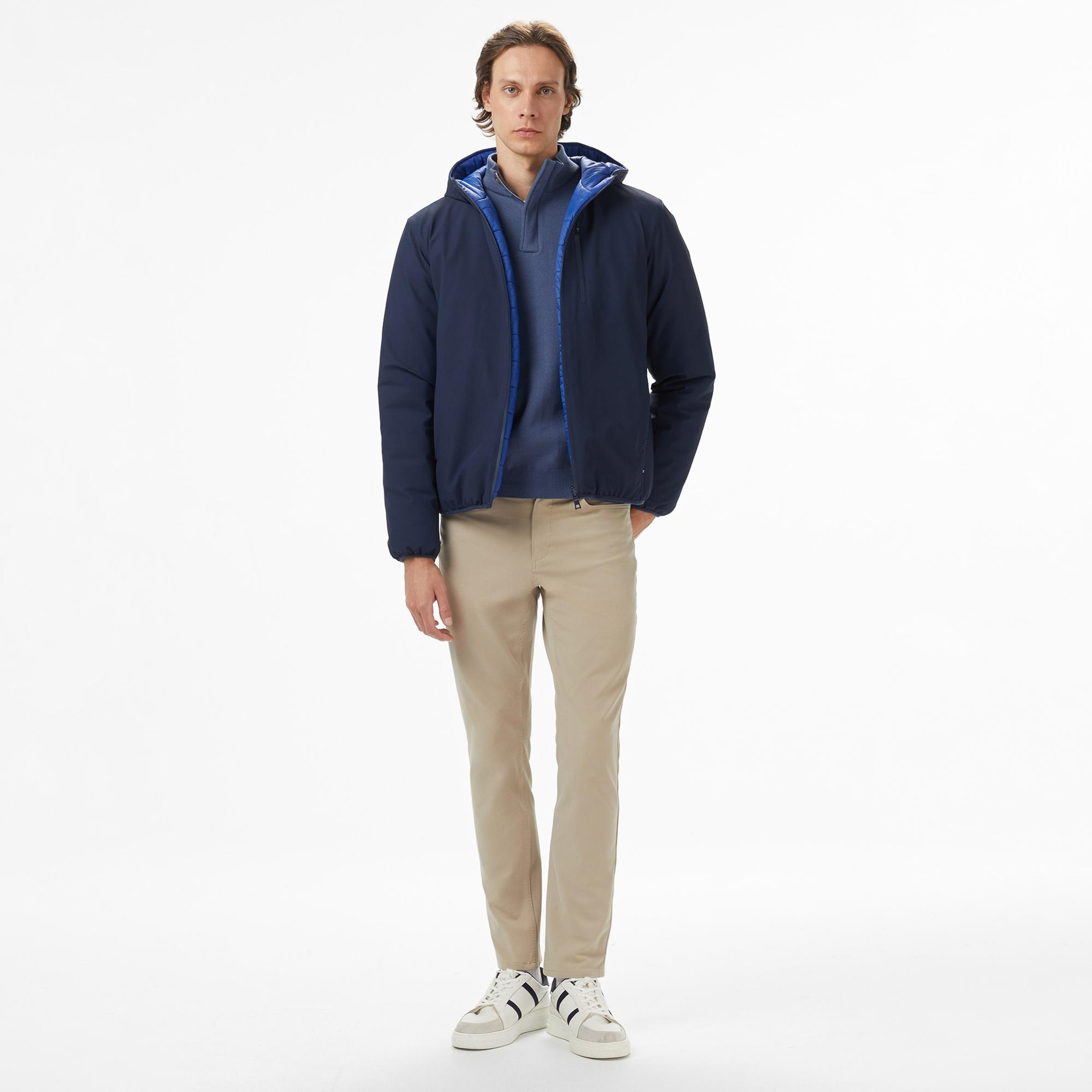 Nautica Erkek Lacivert Regular Fit Çift Taraflı Mont