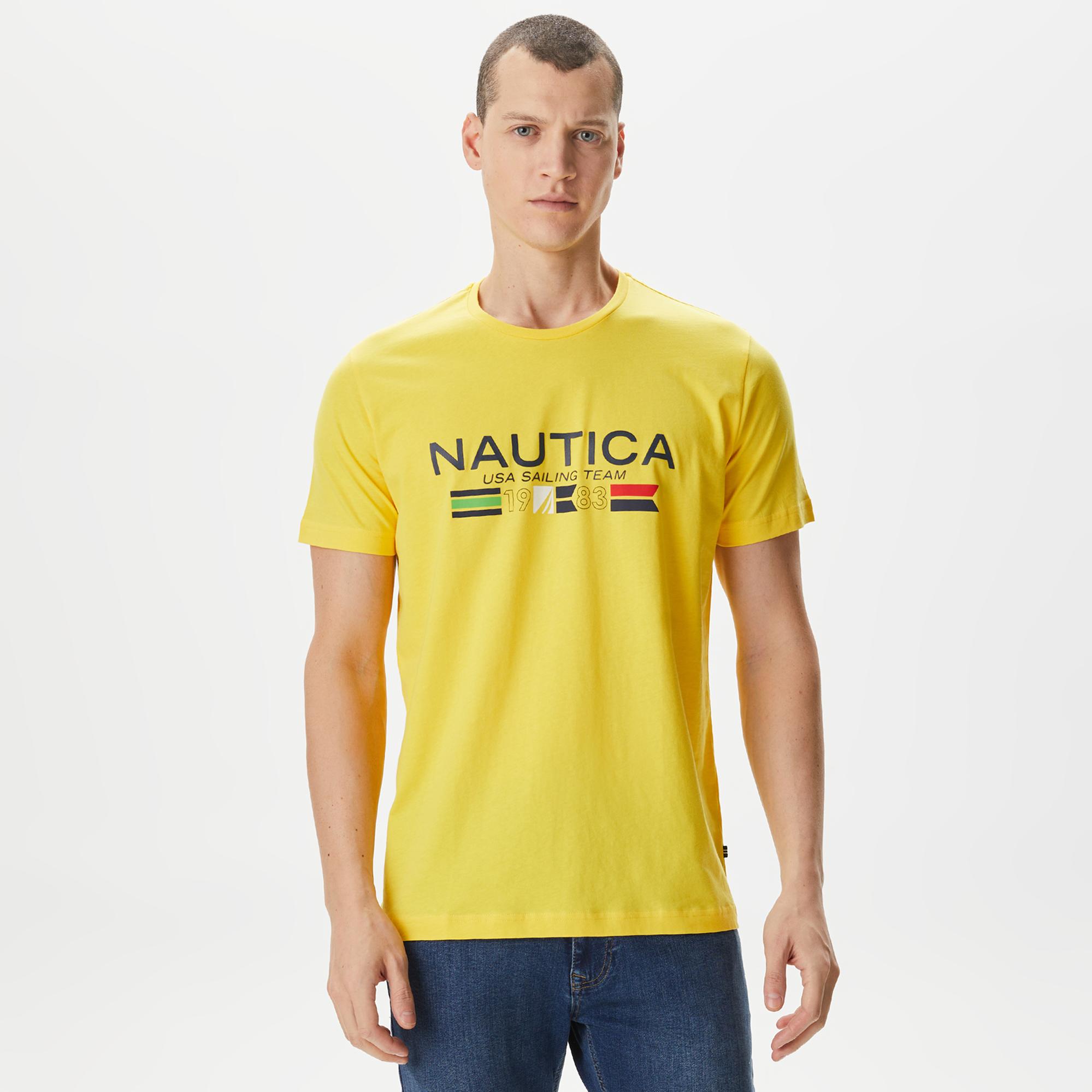 Nautica Erkek Sarı Standart Fit T-Shirt