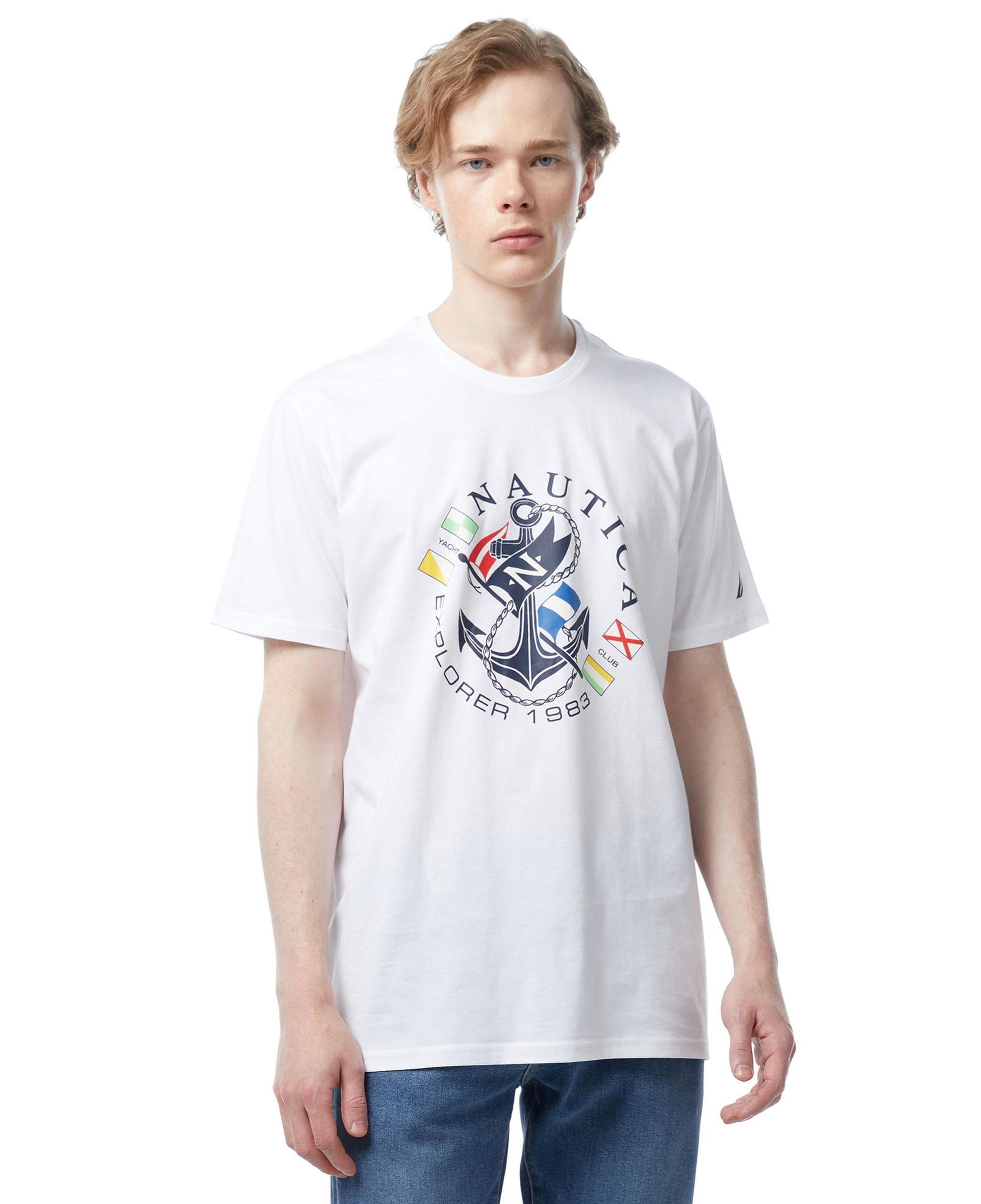 Nautica Erkek Beyaz Standart Fit T-Shirt