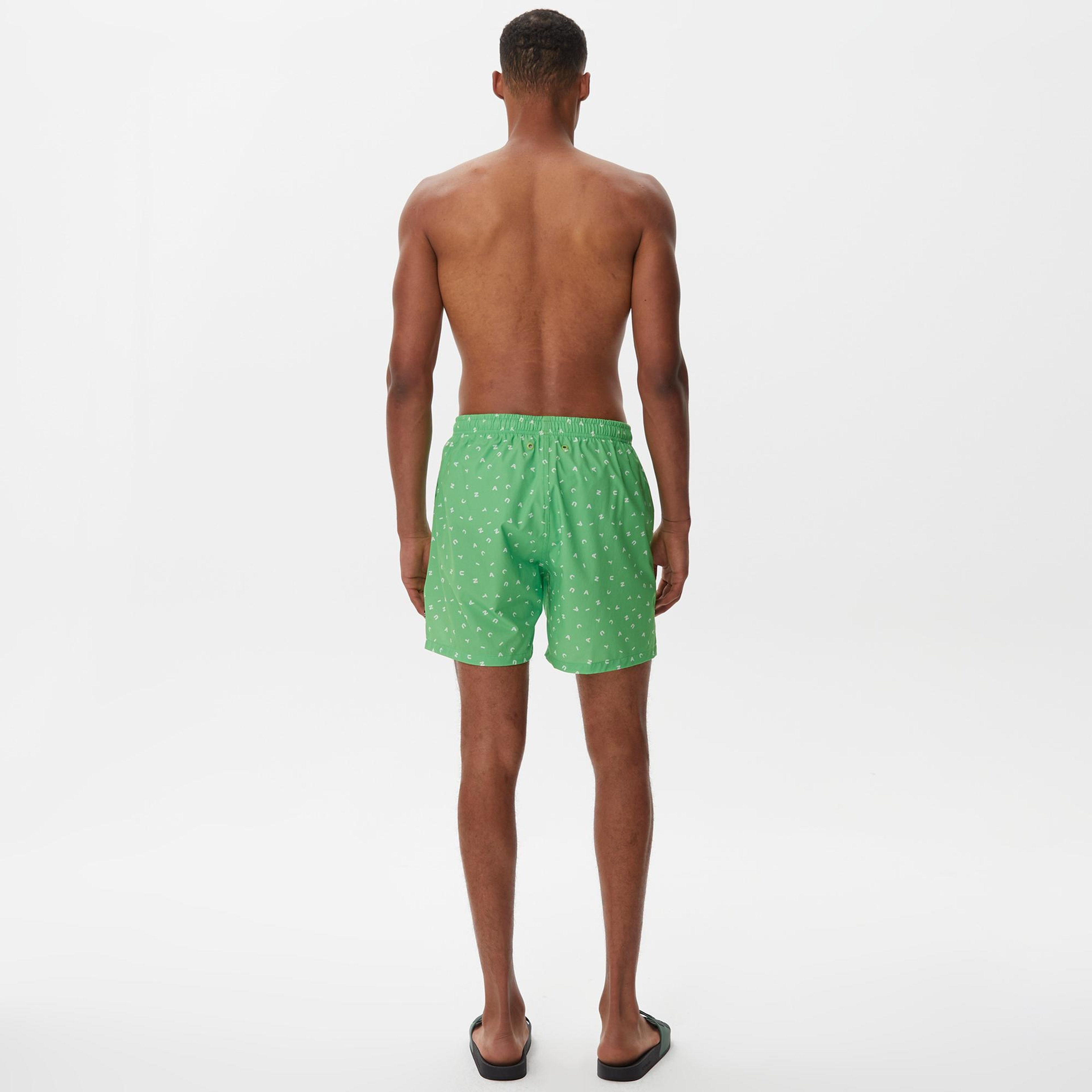 Nautica Erkek Yeşil Baskılı Deniz Şortu