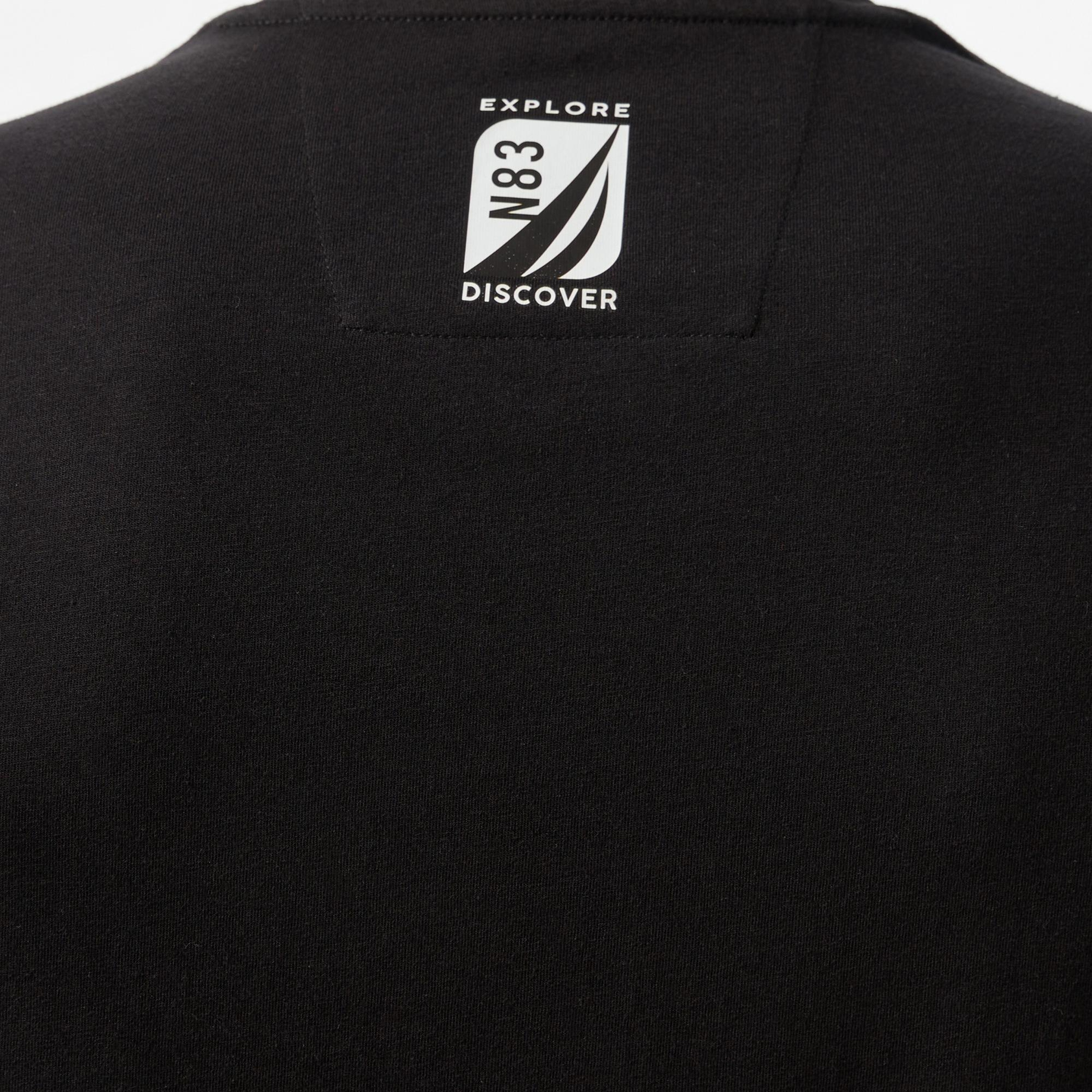 Nautica Erkek Siyah Regular Fit Baskılı T-Shirt