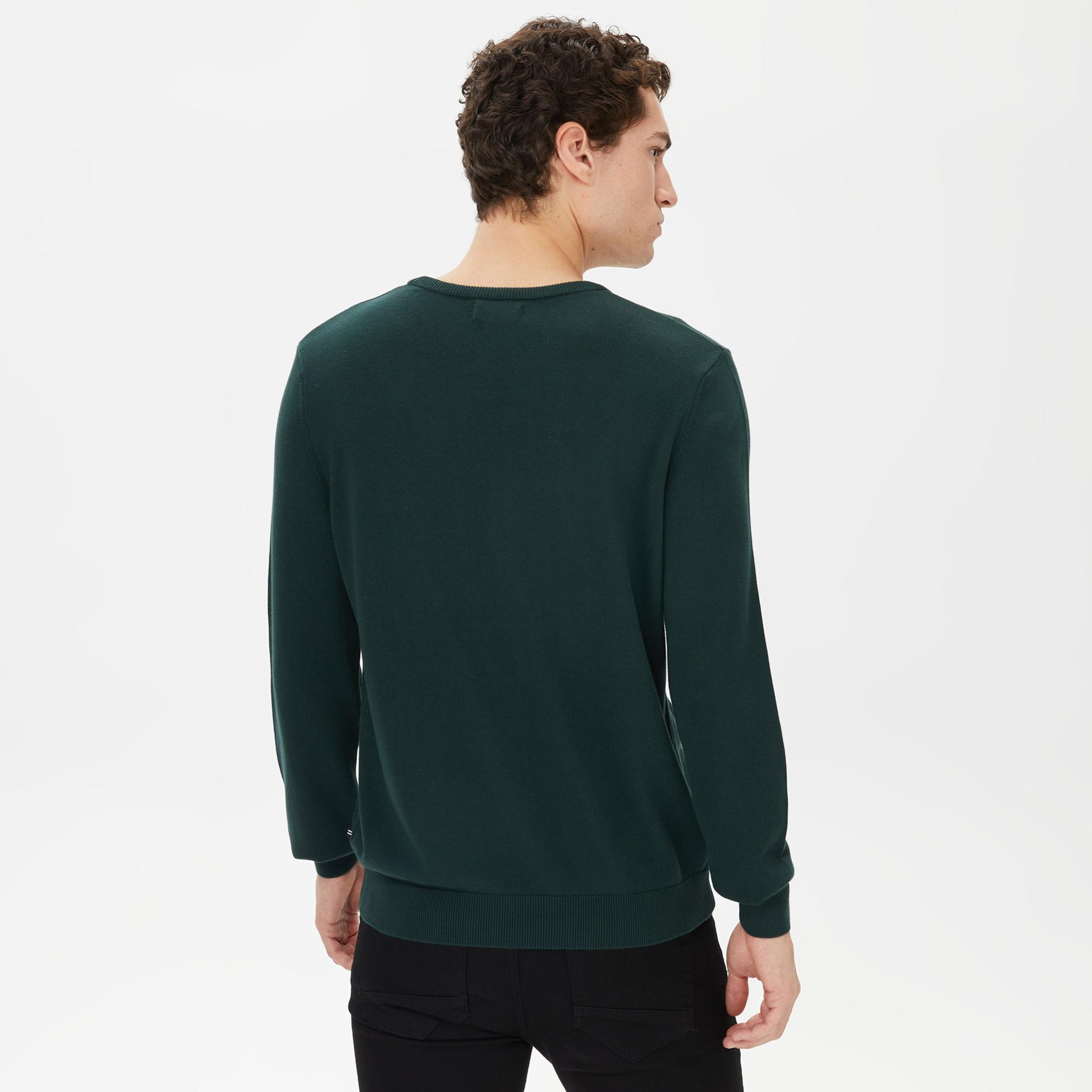 Nautica Erkek Yeşil Standart Fit Kazak