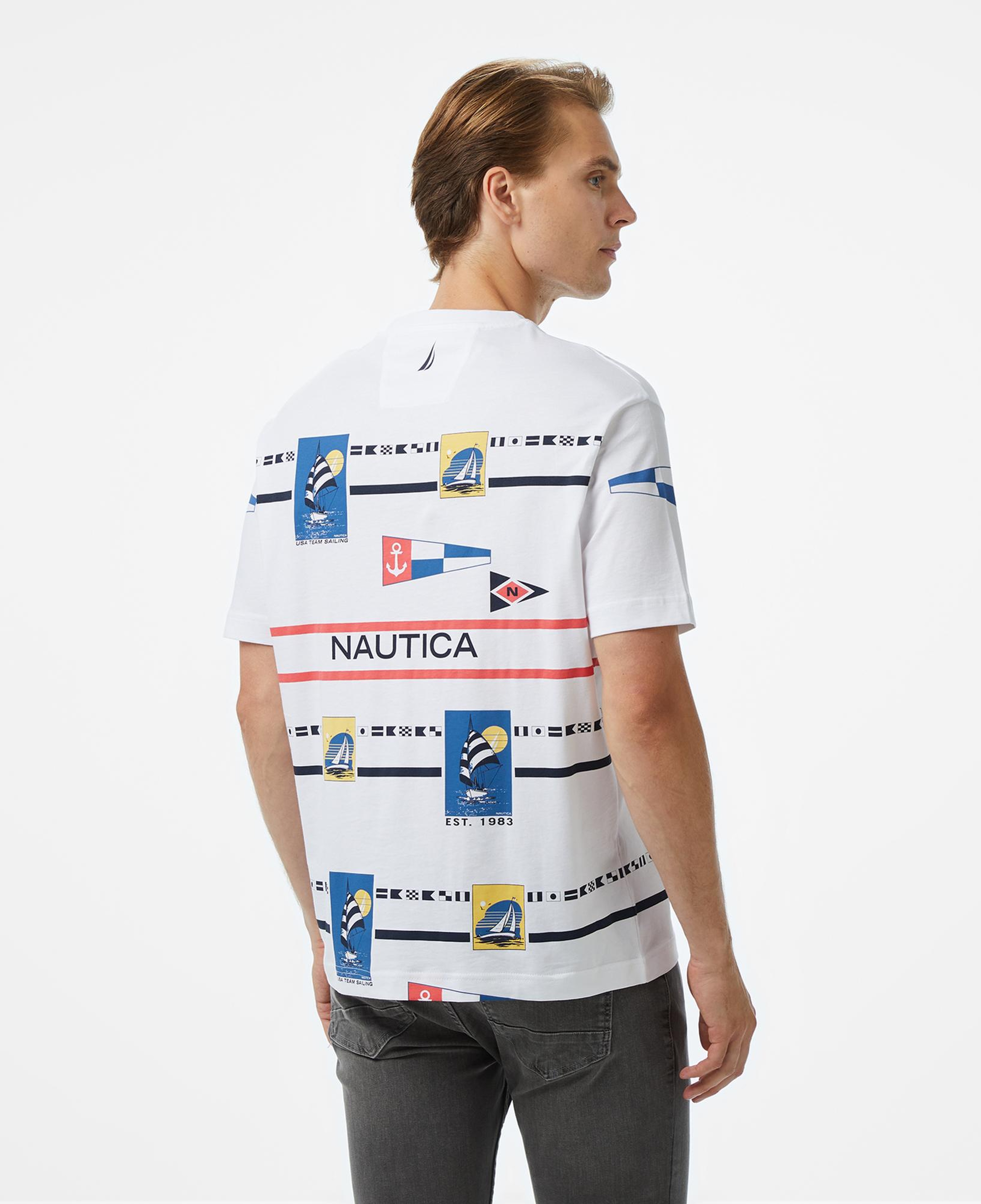 Nautica Erkek Beyaz Oversize Fit T-Shirt