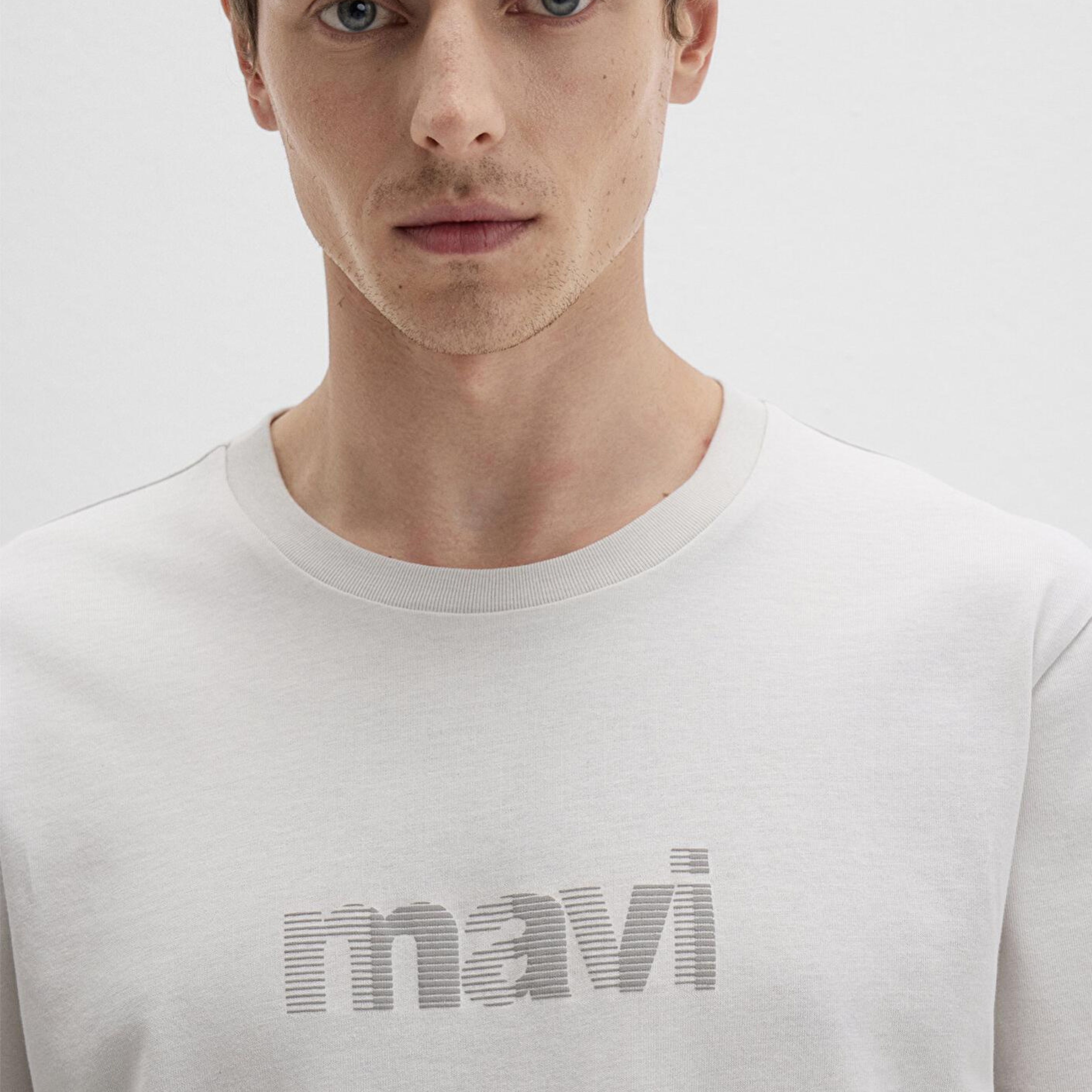 Mavi Mavi Logo Baskılı Gri Tişört Regular Fit / Normal Kesim 0612936-80192