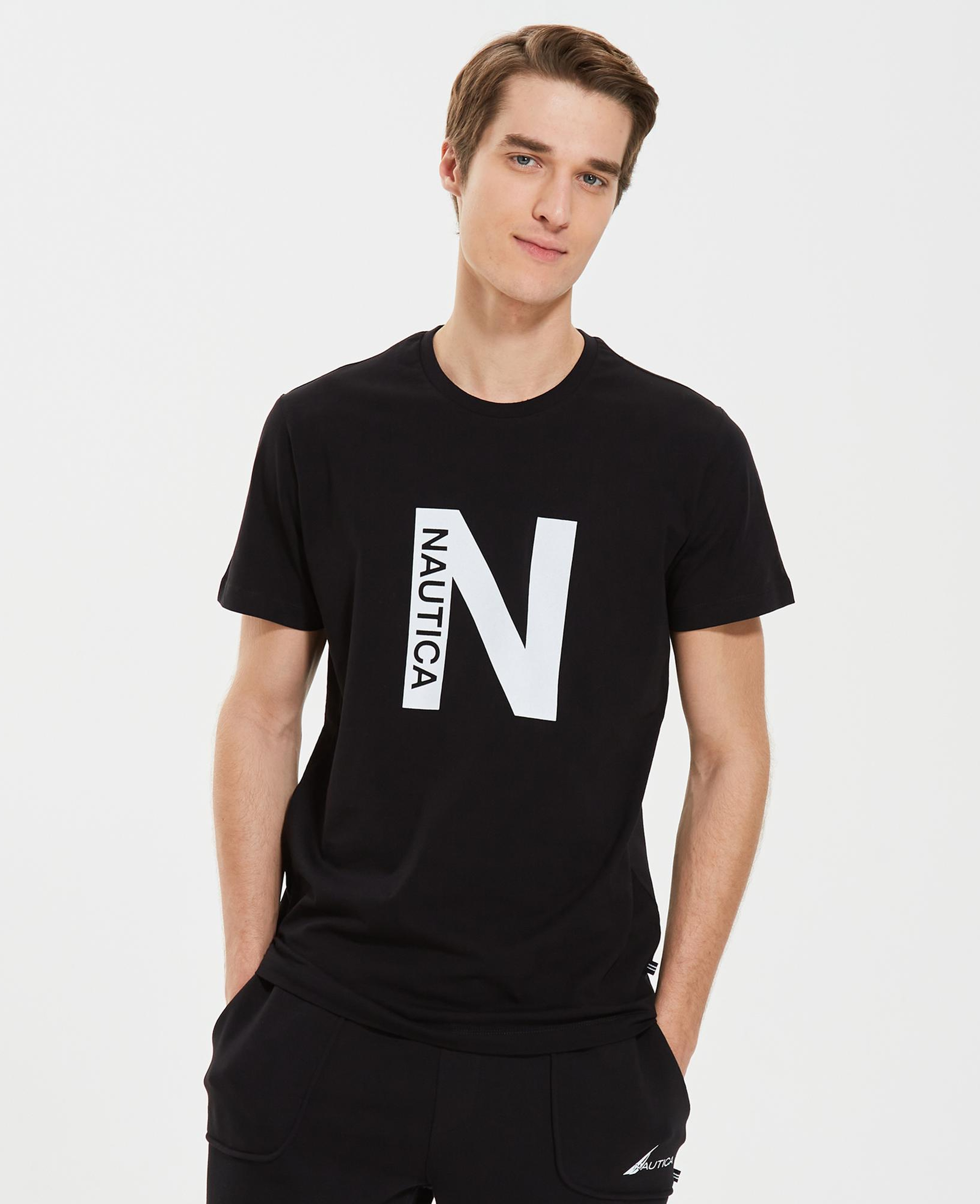 Nautica Erkek Siyah Standart Fit T-Shirt