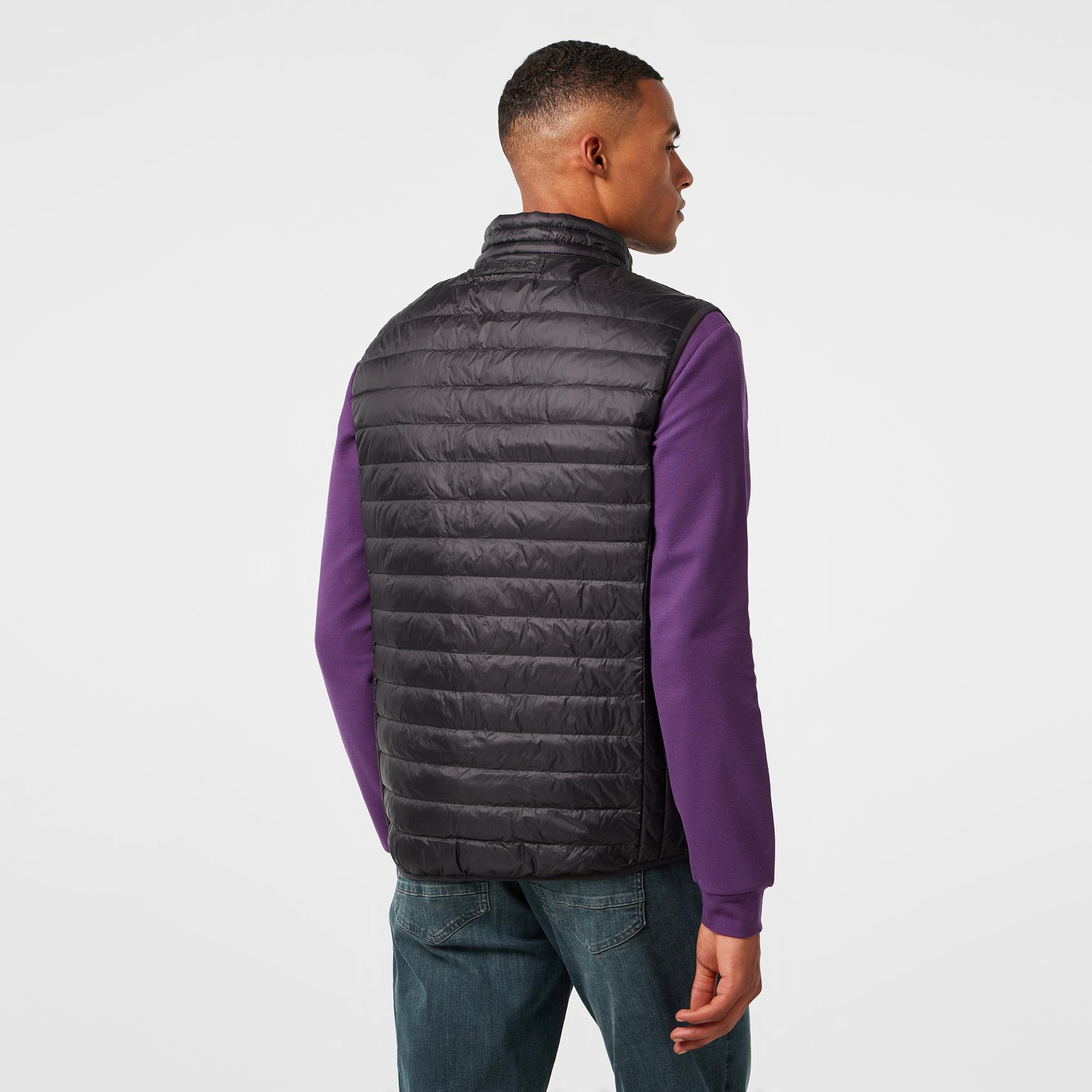 Nautica Erkek Siyah Su Kaydırma Özellikli Kaz Tüyü Yelek