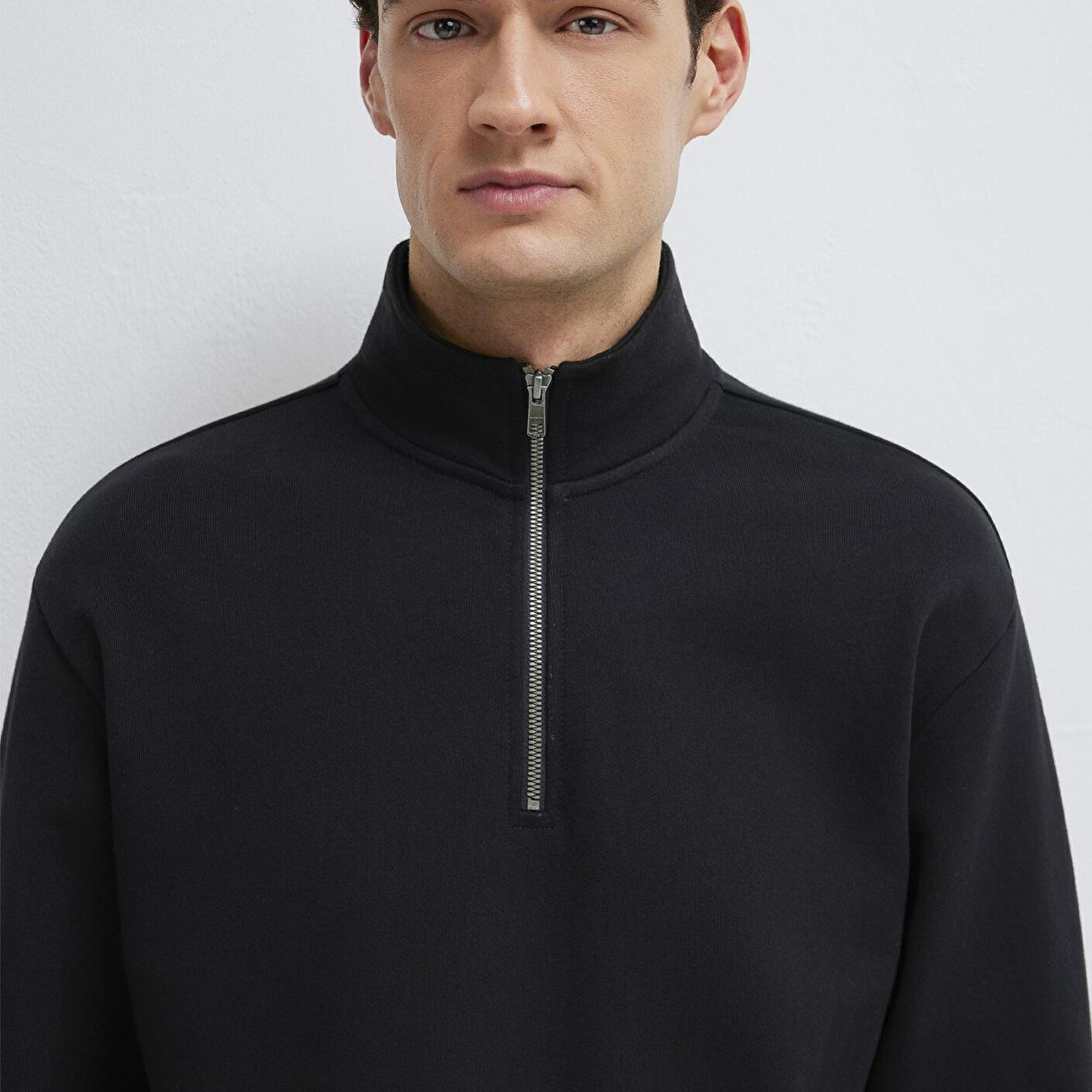 Mavi Yarı Fermuarlı Siyah Basic Sweatshirt 0S10419-900