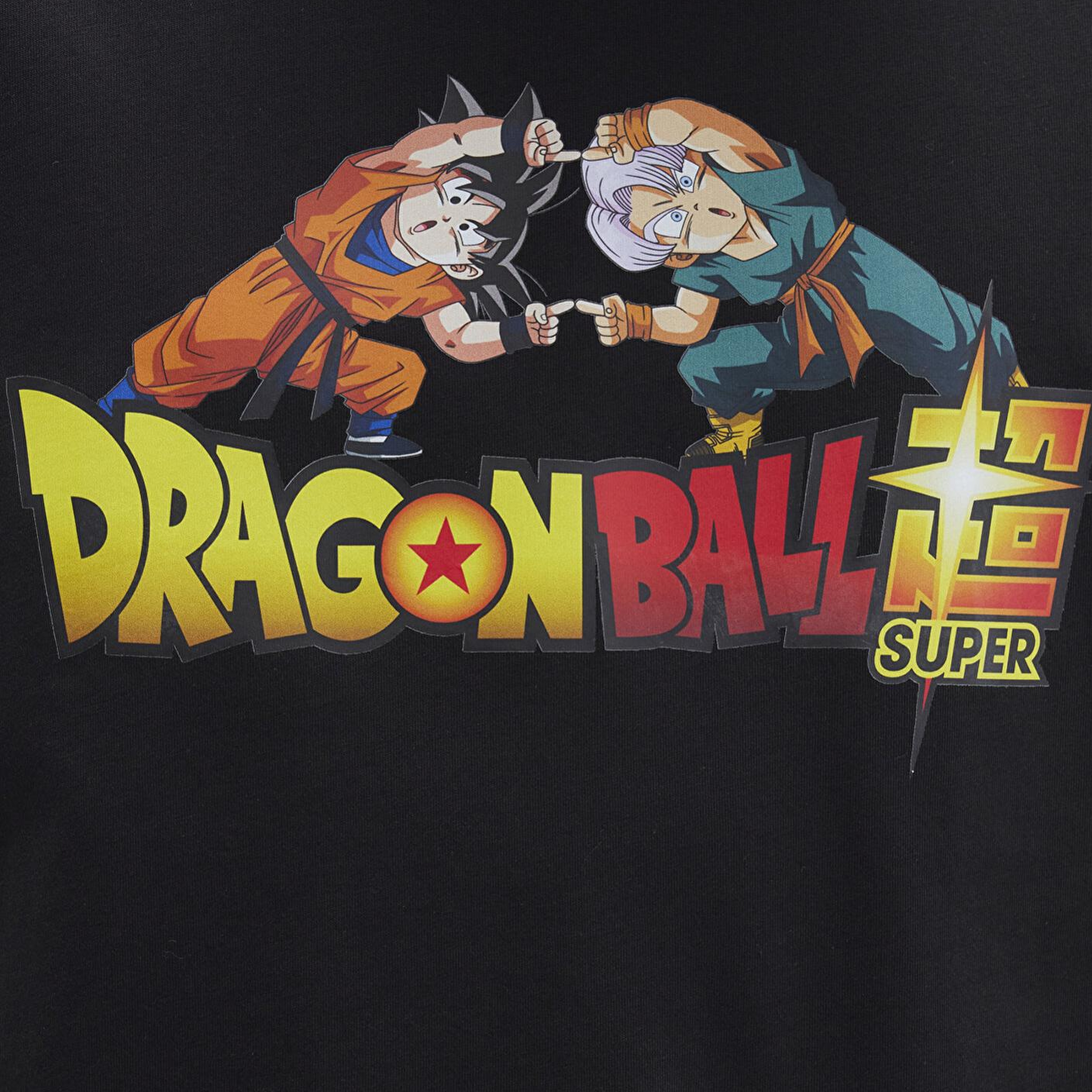 Mavi Dragon Ball Baskılı Siyah Tişört Loose Fit / Bol Rahat Kesim 0612932-900