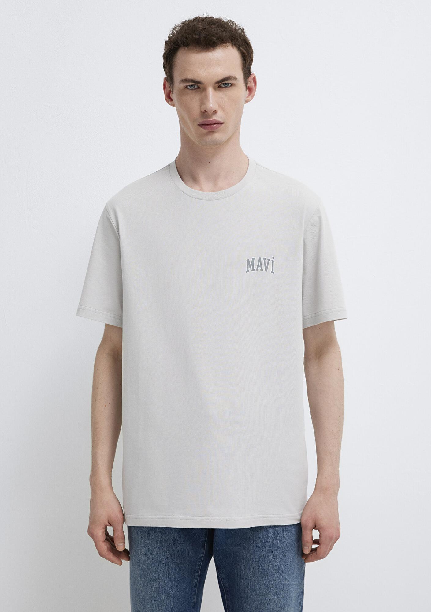 Mavi Mavi Logo Baskılı Gri Tişört Regular Fit / Normal Kesim 0611714-70074