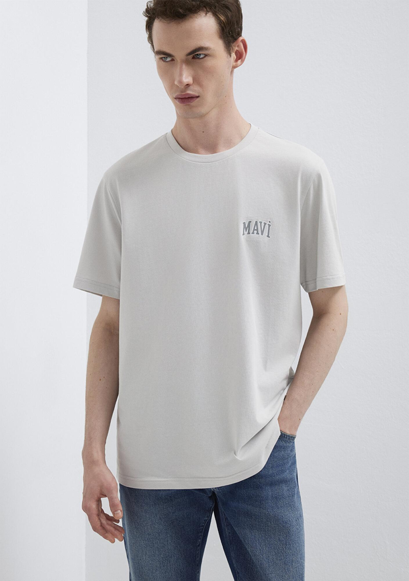 Mavi Mavi Logo Baskılı Gri Tişört Regular Fit / Normal Kesim 0611714-70074