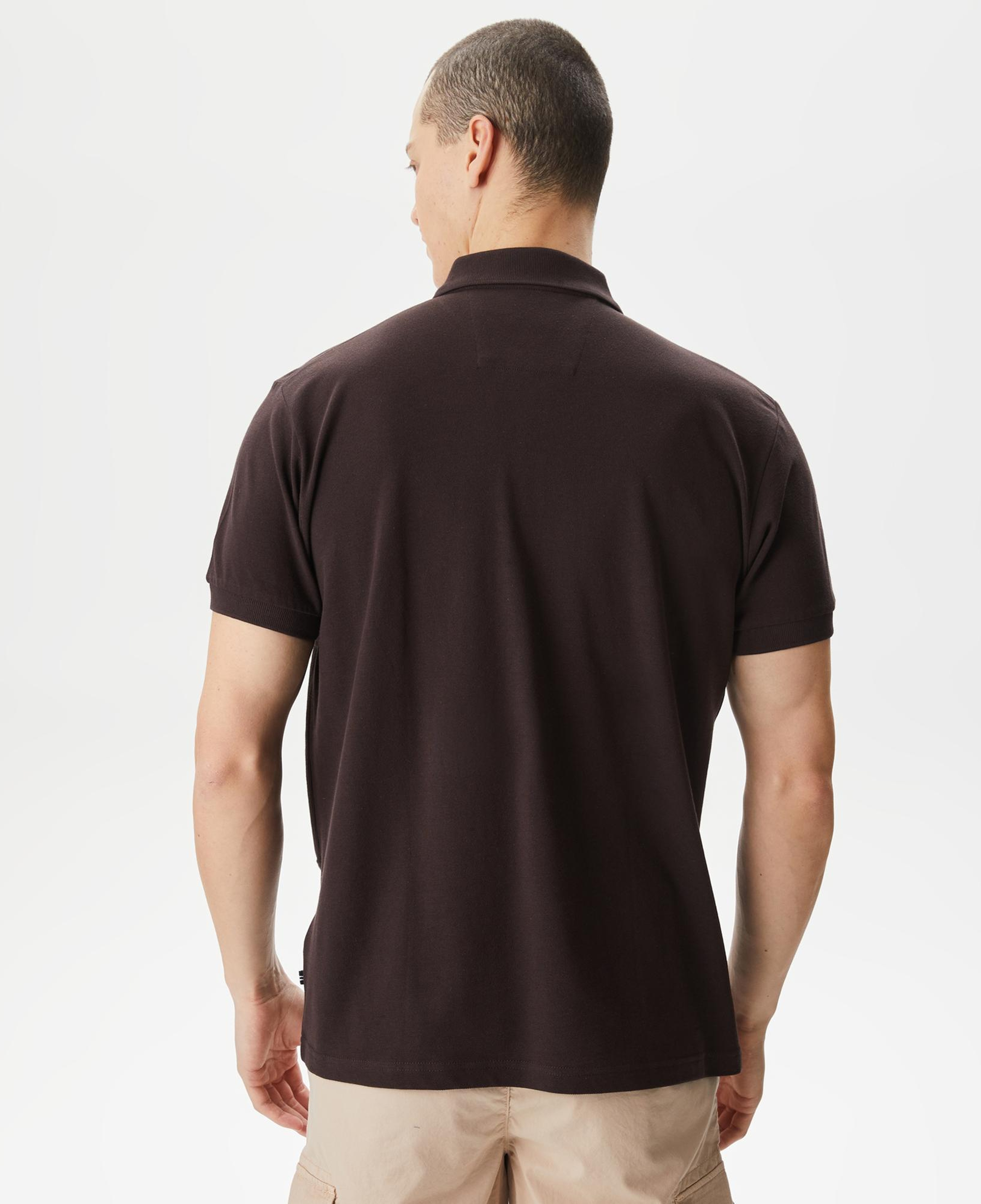 Nautica Erkek Kahverengi Classic Fit Polo Yaka T-Shirt