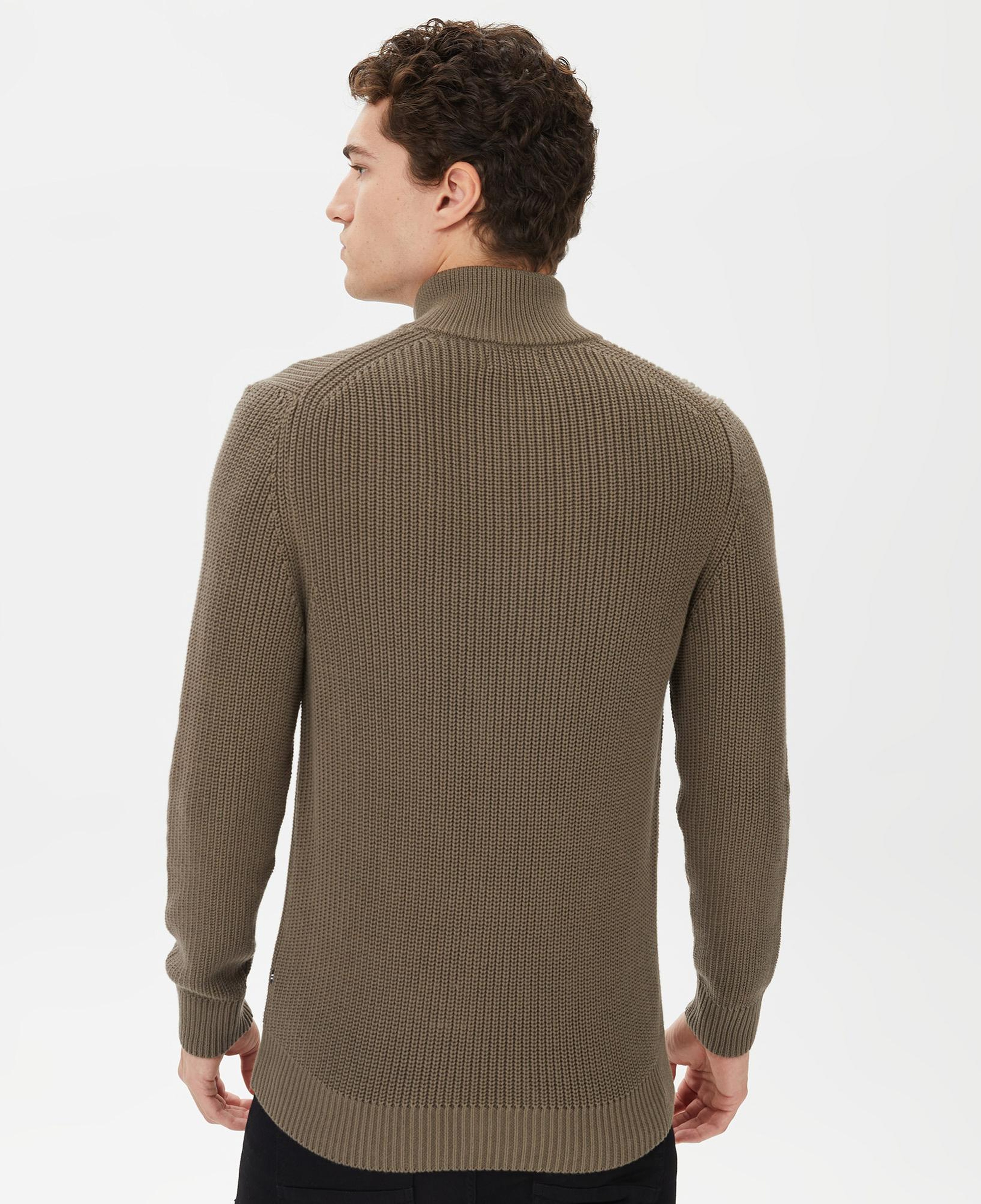 Nautica Erkek Yeşil Standart Fit Dik Yakalı Kazak