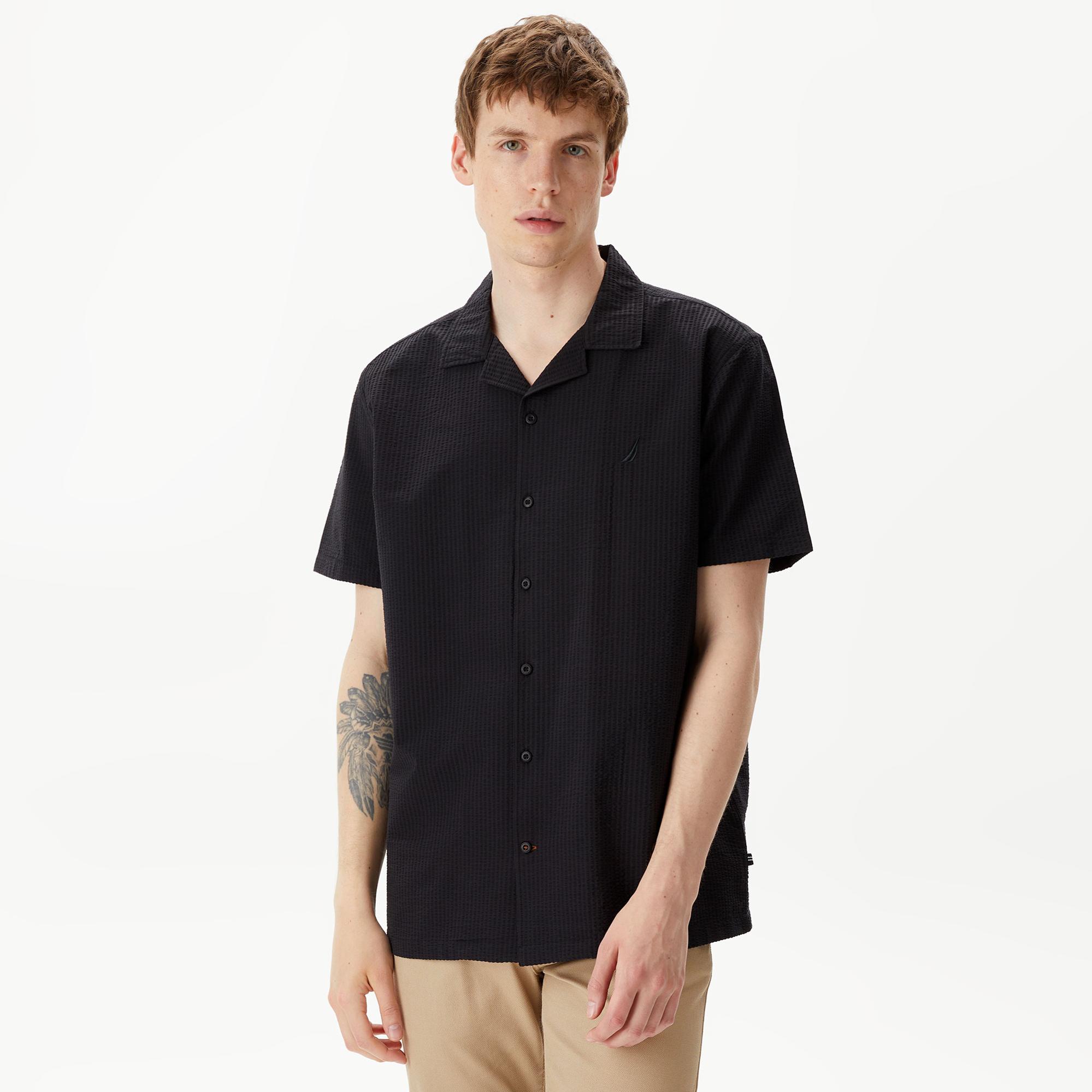 Nautica Erkek Siyah Classic Fit Kısa Kollu Gömlek