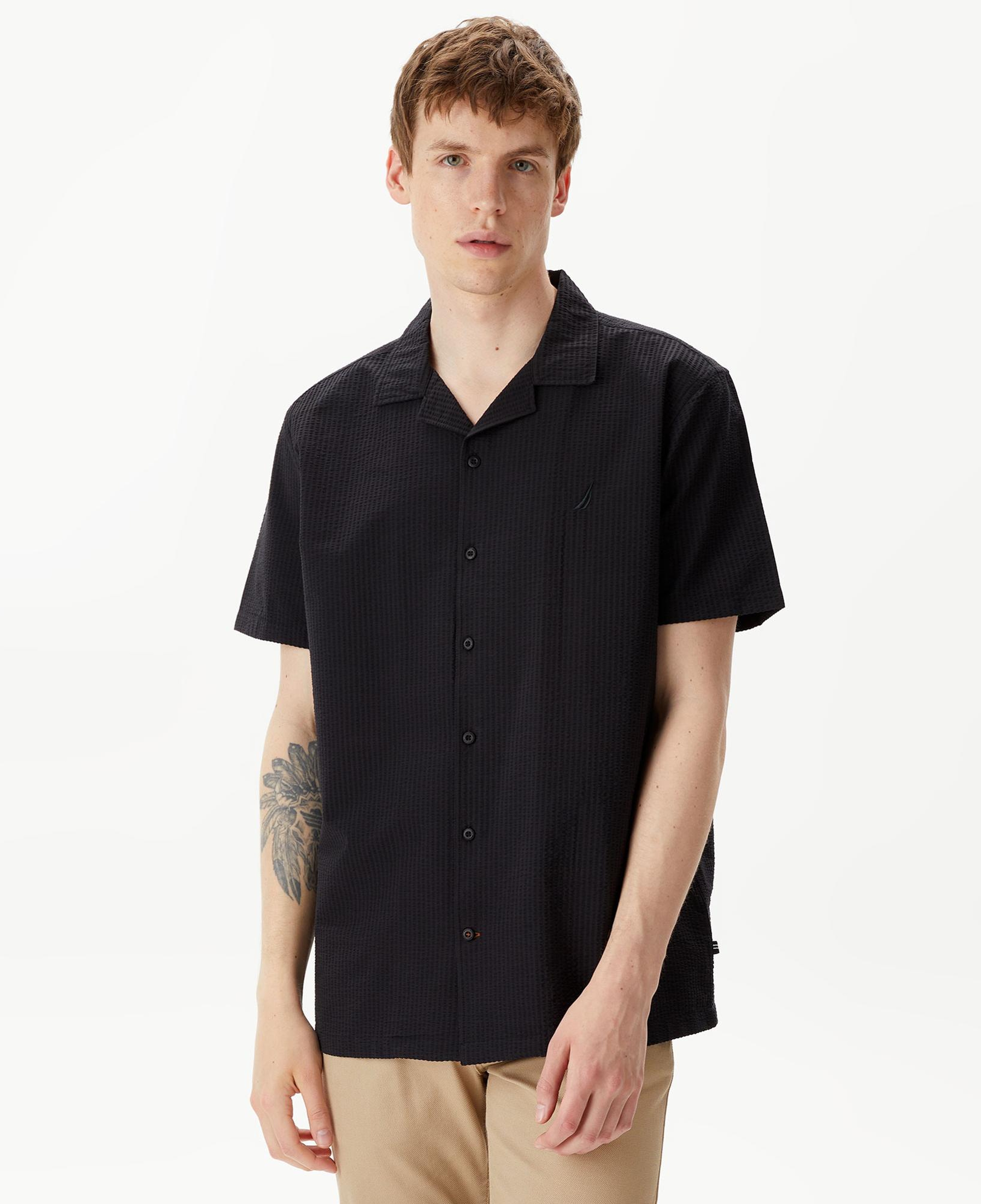 Nautica Erkek Siyah Classic Fit Kısa Kollu Gömlek
