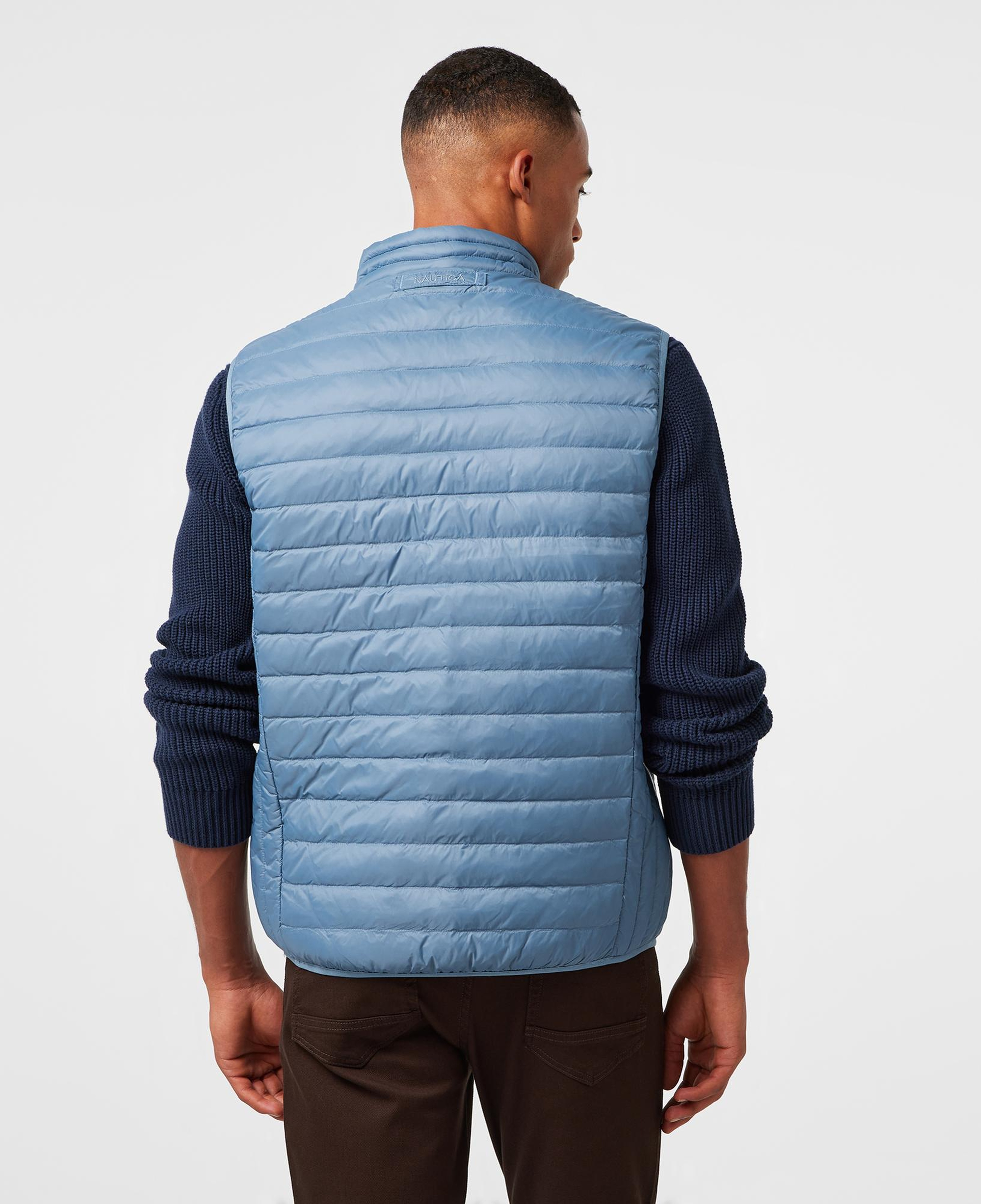 Nautica Erkek Mavi Su Kaydırma Özellikli Kaz Tüyü Yelek