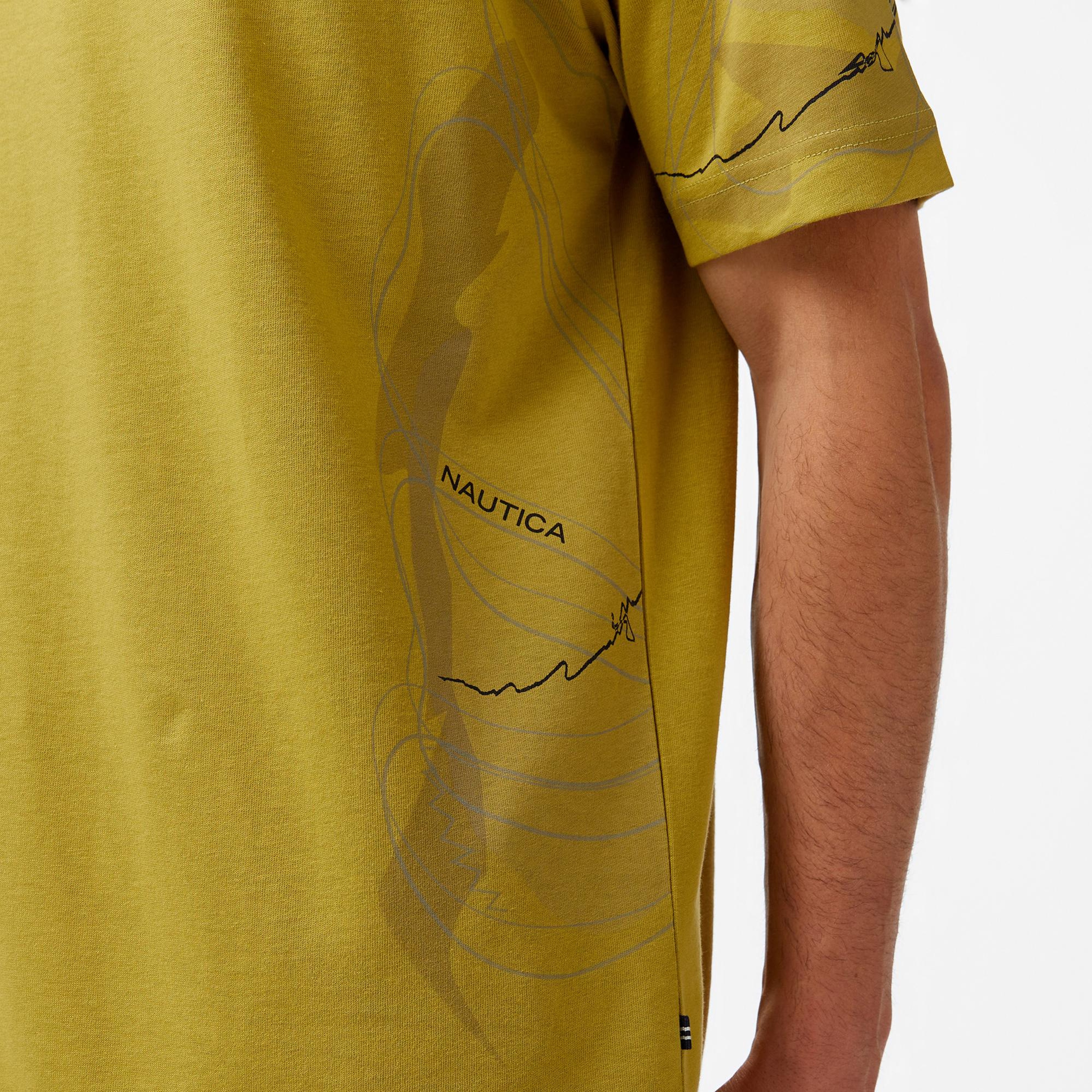 Nautica Erkek Yeşil Regular Fit Baskılı T-Shirt