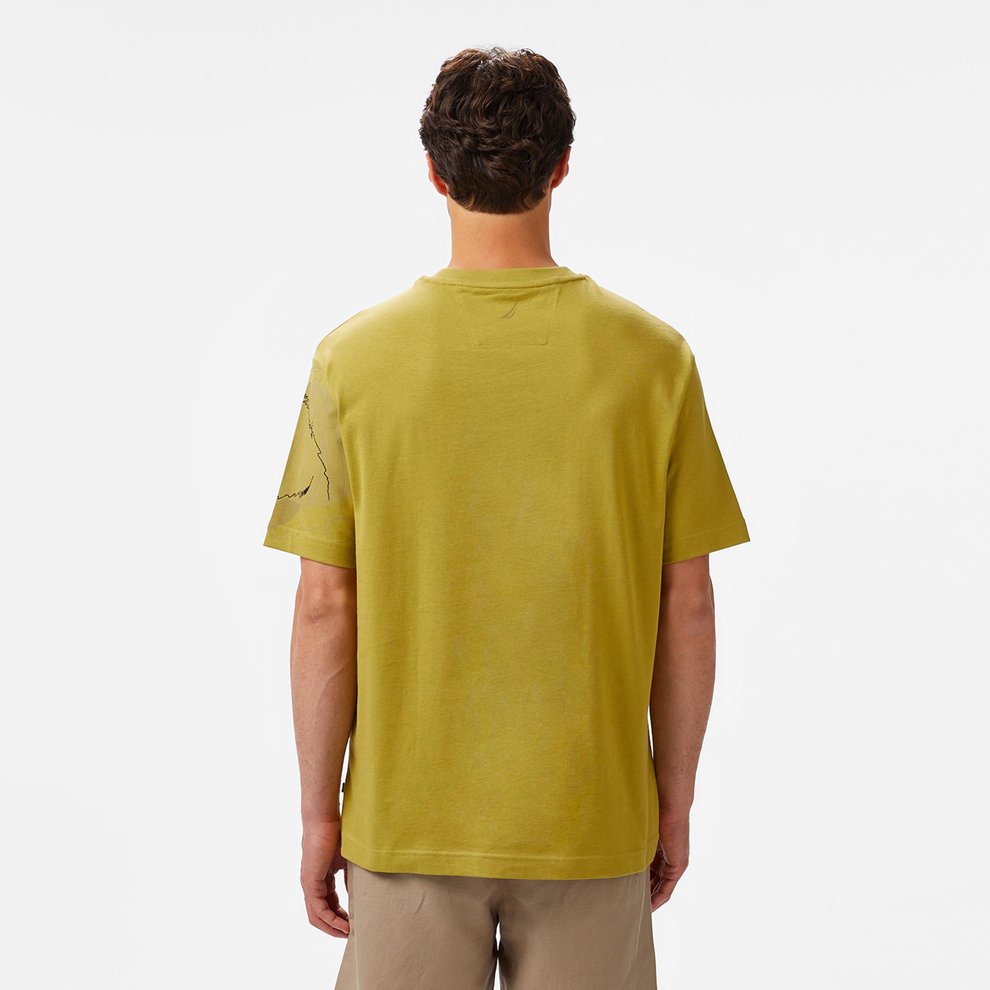 Nautica Erkek Yeşil Regular Fit Baskılı T-Shirt