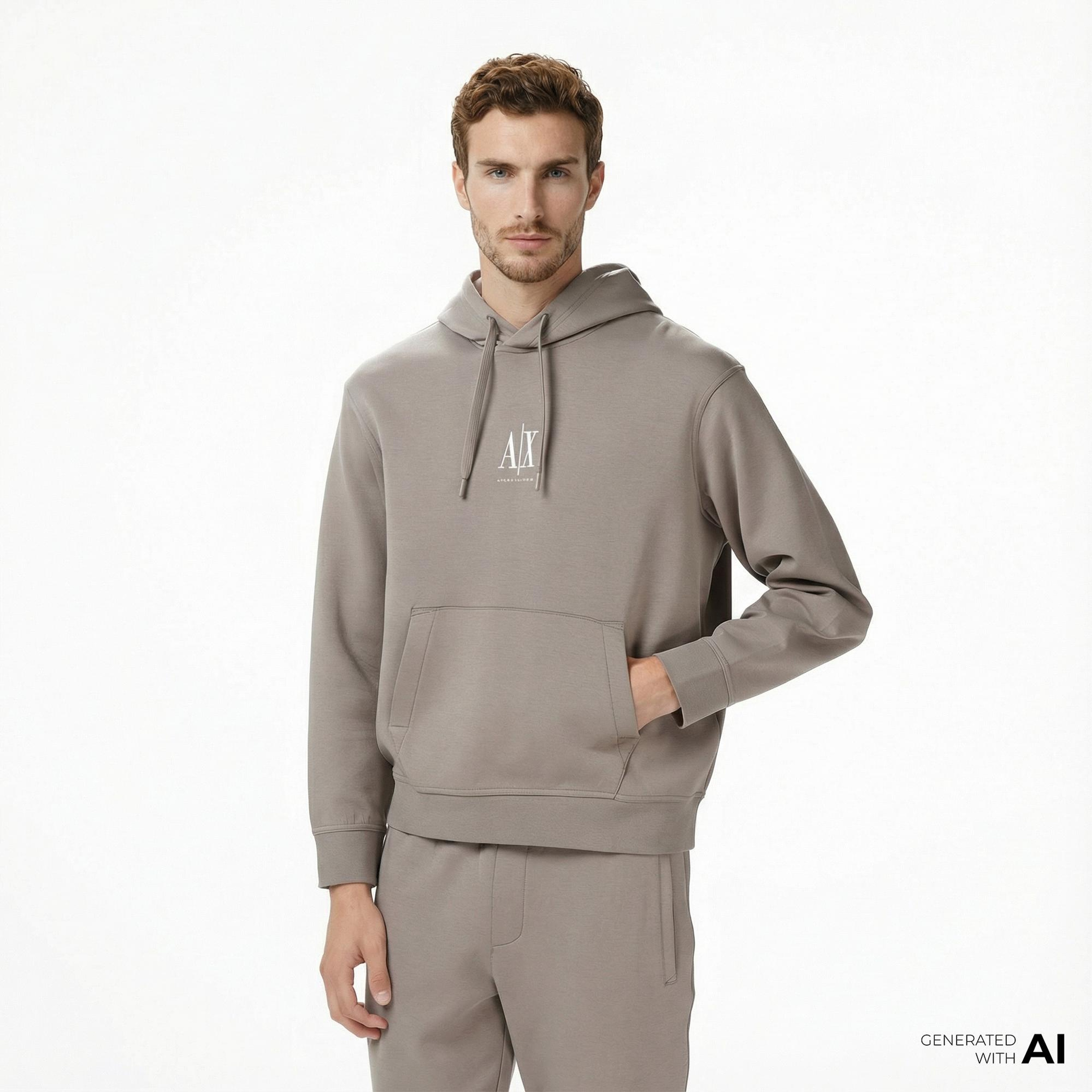 Armani Exchange Erkek Bej Sweatshirt