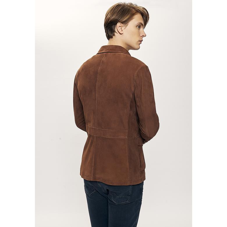 Antonin Kahve Erkek Süet Safari Deri Ceket