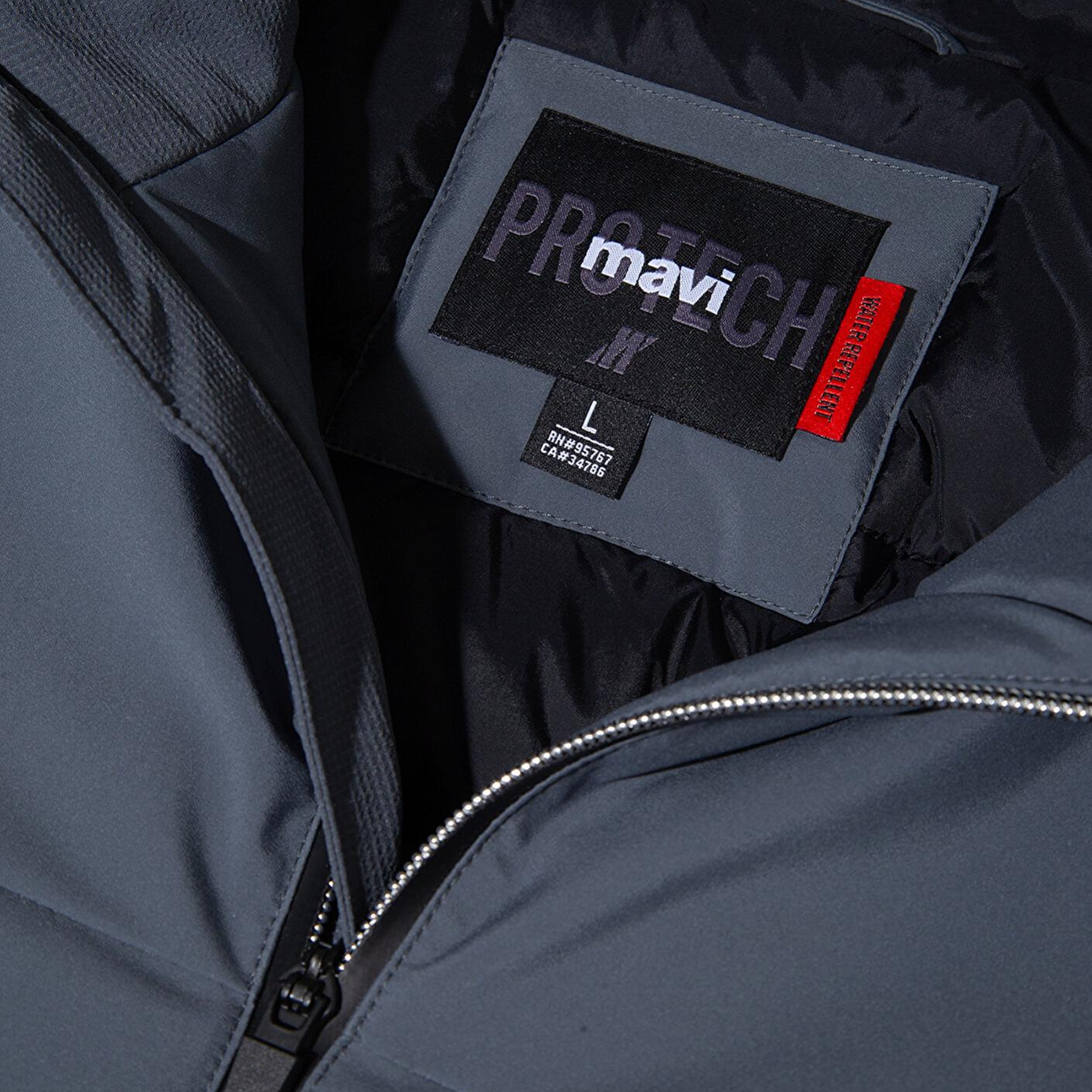 Mavi Su İtici Kapüşonlu Gri Şişme Mont 0110663-80776