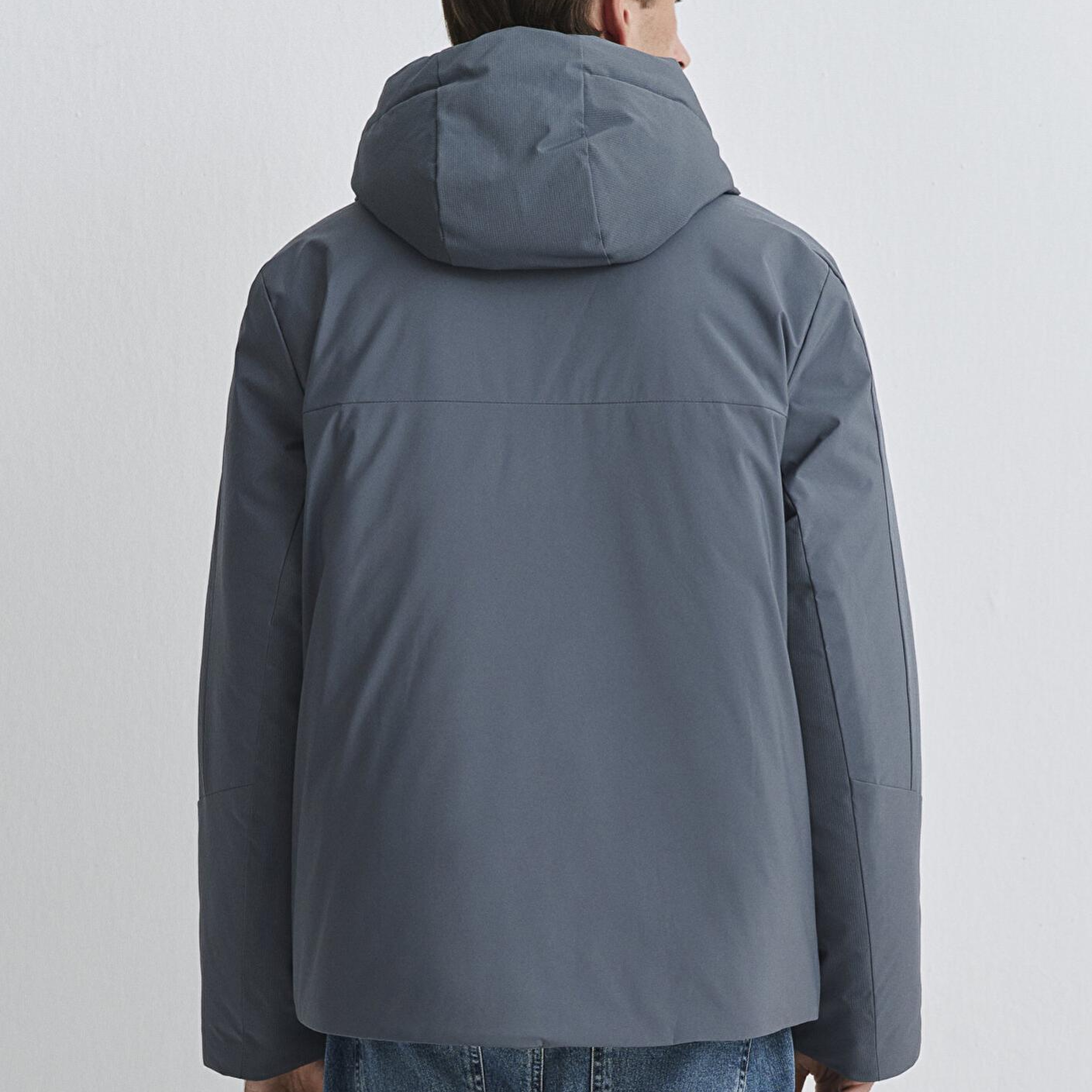 Mavi Su İtici Kapüşonlu Gri Şişme Mont 0110663-80776