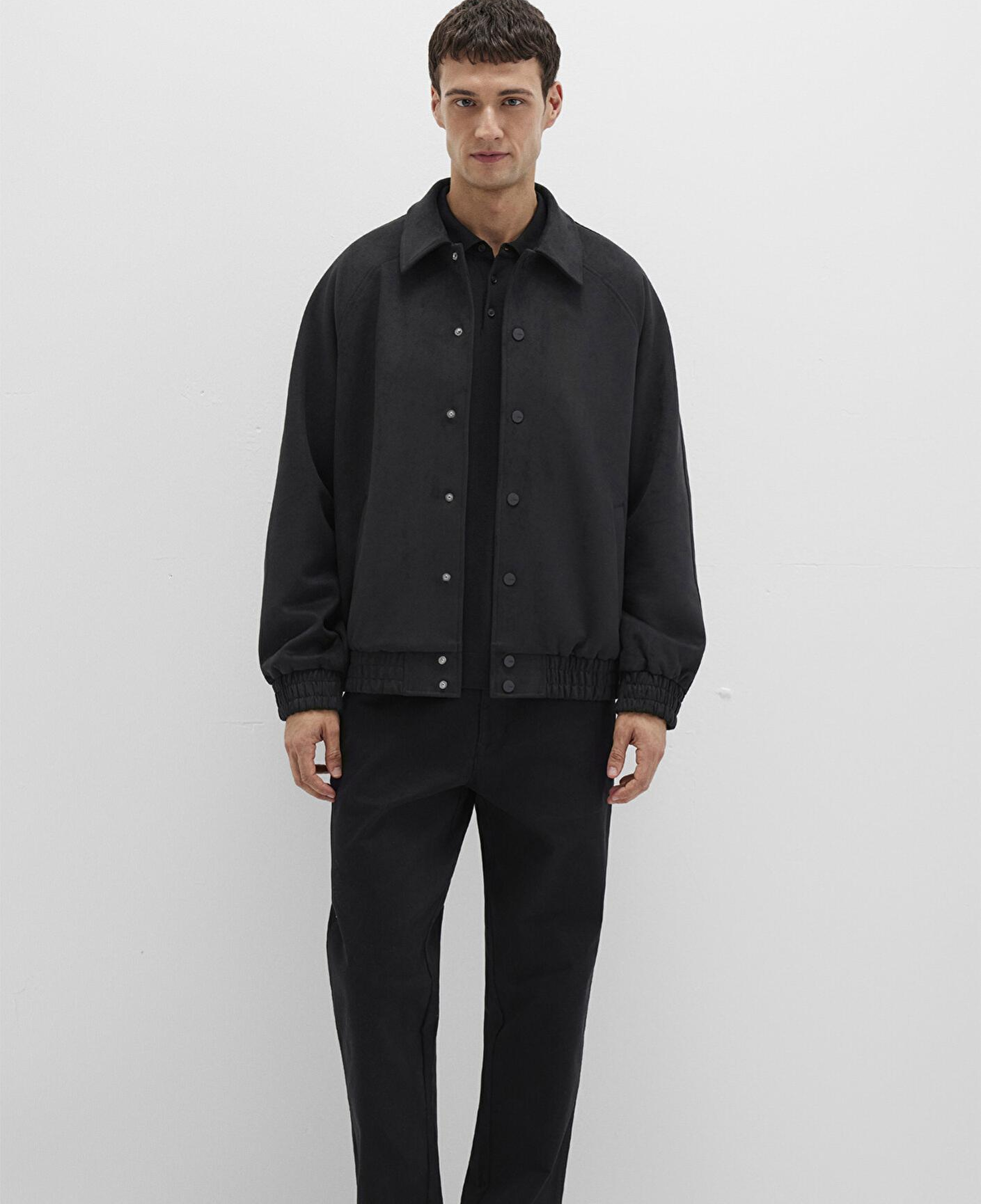 Mavi Siyah Bomber Suni Süet Ceket Loose Fit / Bol Rahat Kesim 0110649-71379