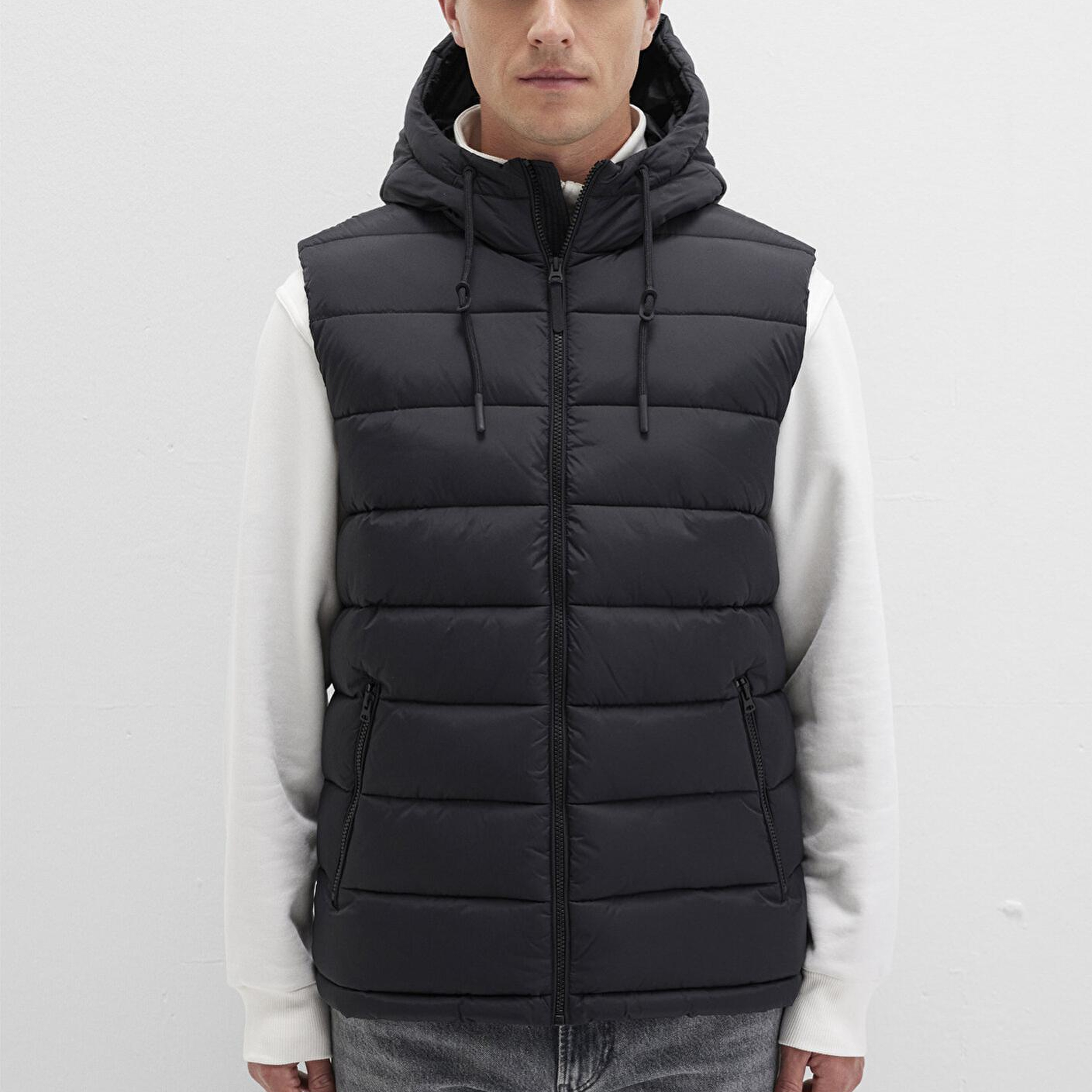 Mavi Kapüşonlu Siyah  Şişme Yelek Regular Fit / Normal Kesim 0110604-71379