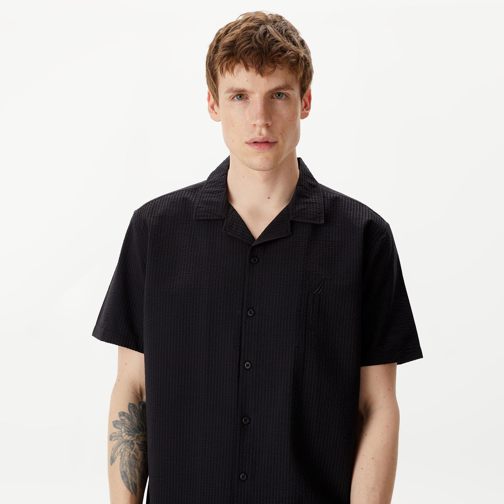 Nautica Erkek Siyah Classic Fit Kısa Kollu Gömlek