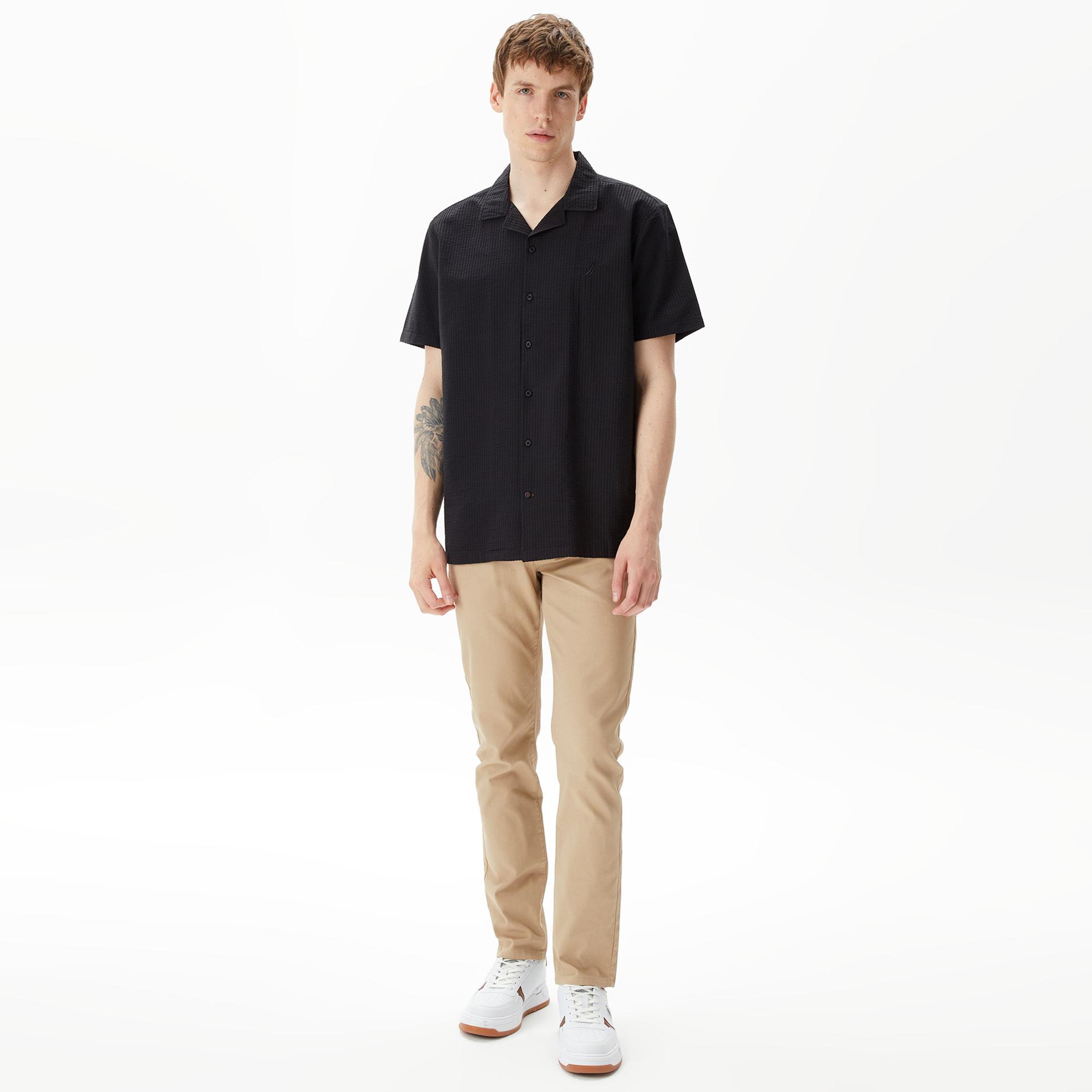 Nautica Erkek Siyah Classic Fit Kısa Kollu Gömlek