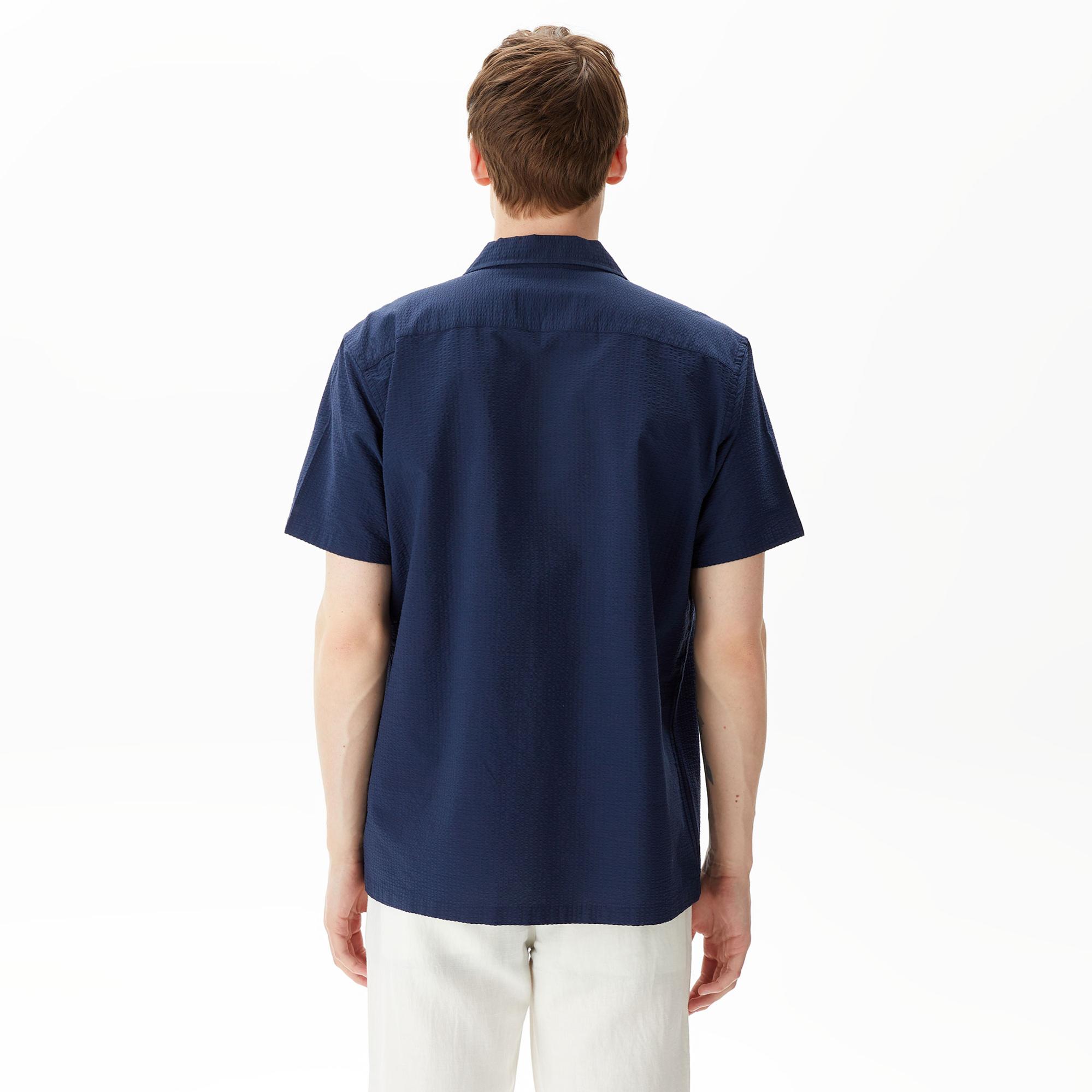 Nautica Erkek Lacivert Classic Fit Kısa Kollu Gömlek