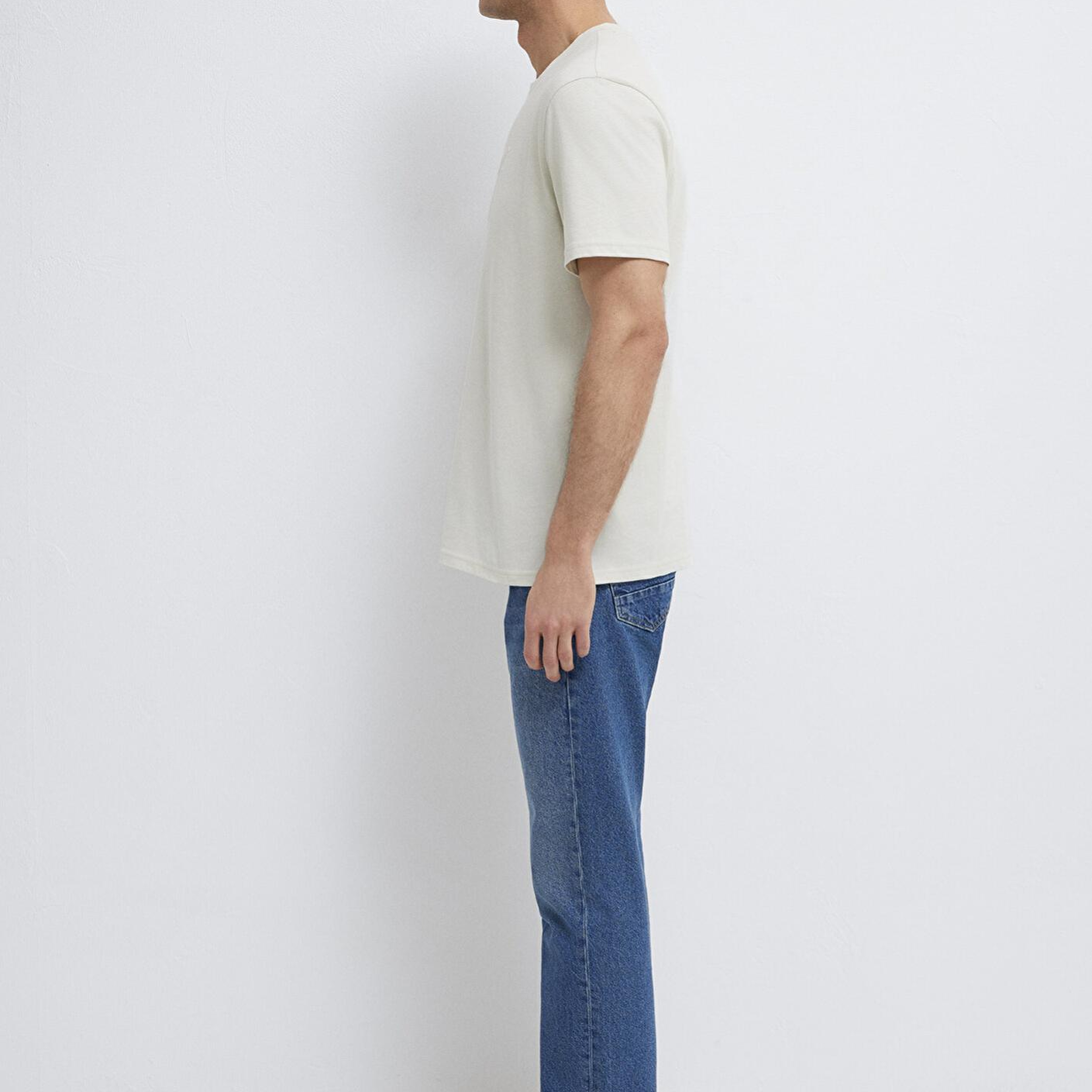 Mavi Mavi Logo Baskılı Ekru Tişört Regular Fit / Normal Kesim 0612732-70142