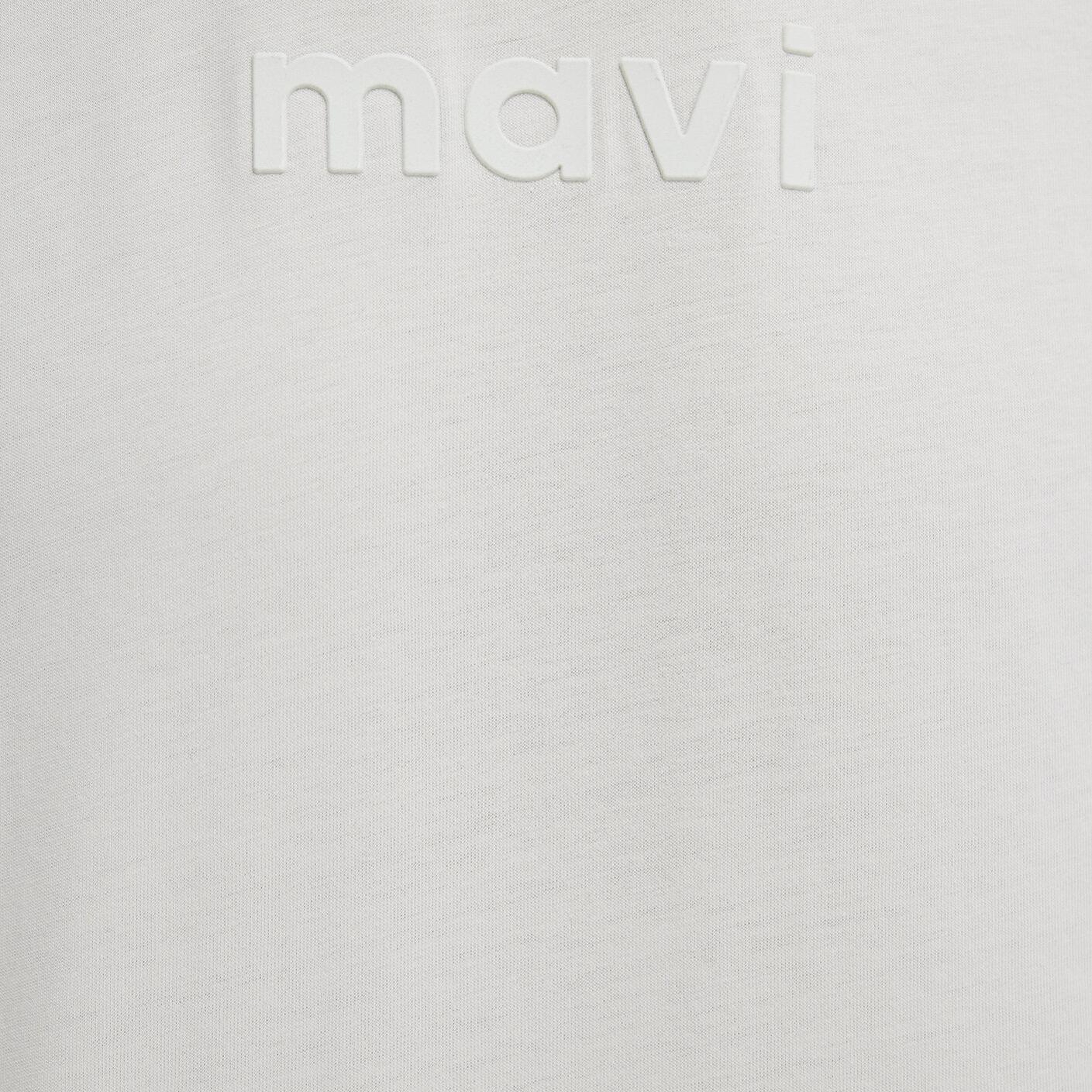 Mavi Mavi Logo Baskılı Ekru Tişört Regular Fit / Normal Kesim 0612732-70142