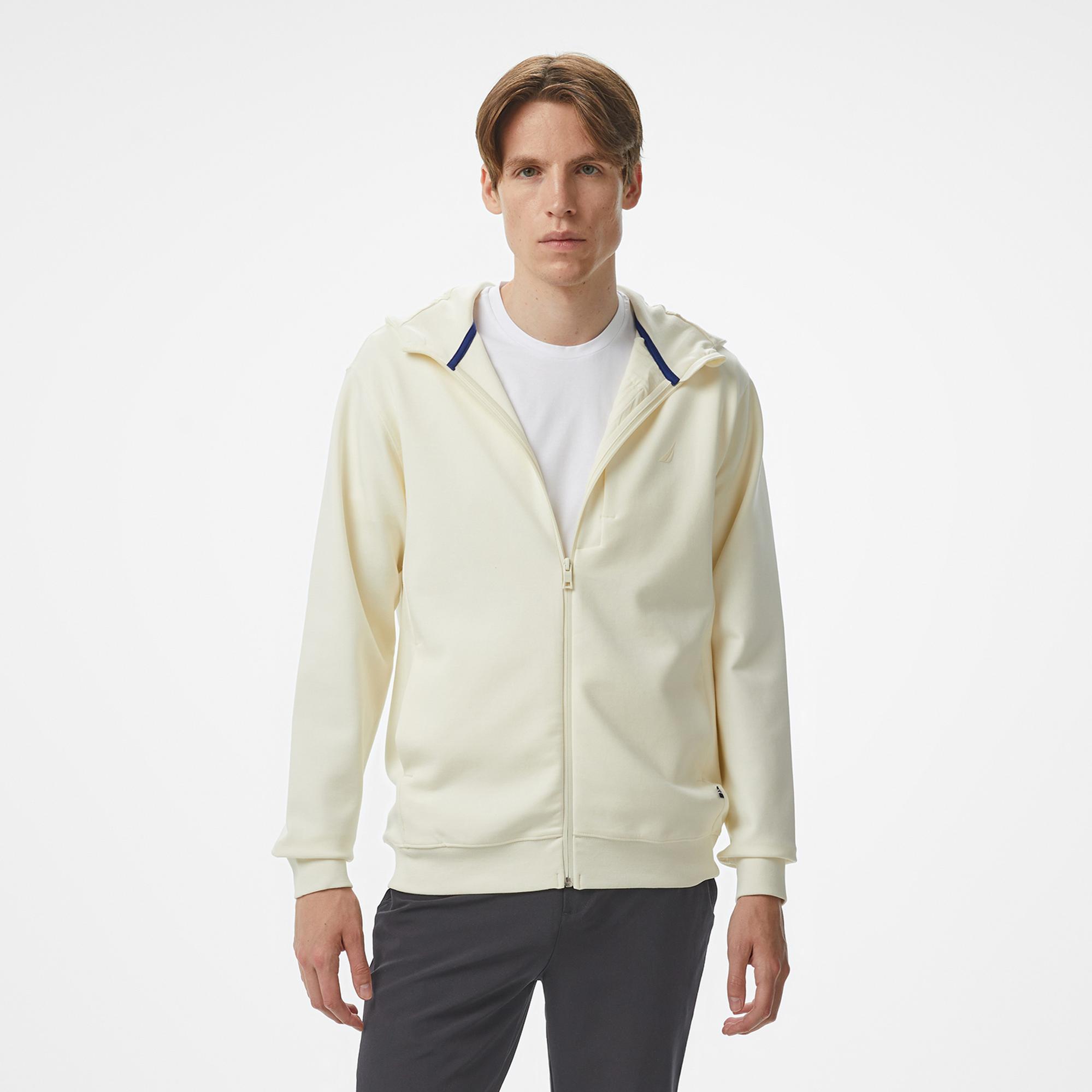 Nautica Erkek Krem Rengi Regular Fit Kapüşonlu Sweatshirt