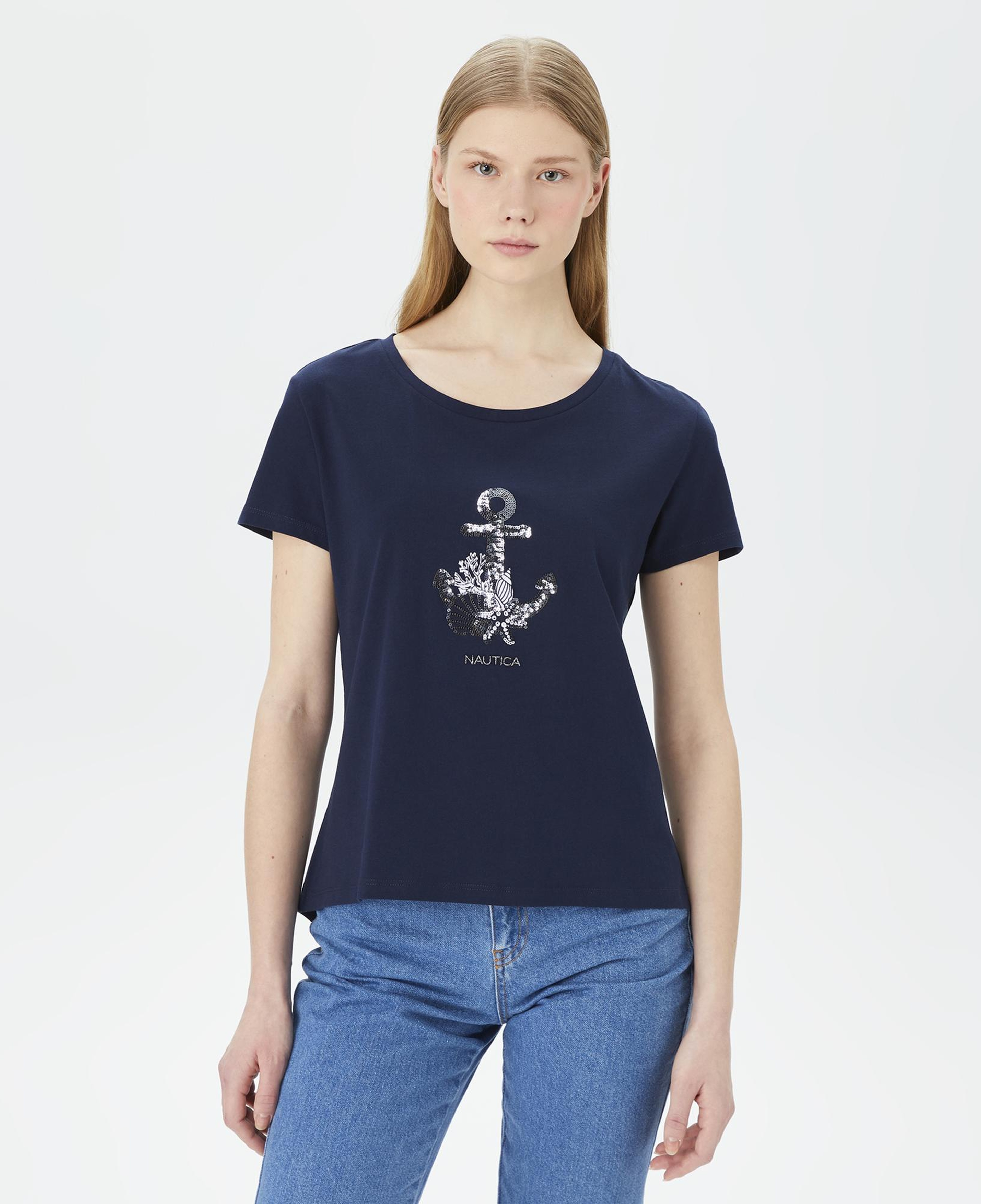 Nautica Kadın Lacivert Relaxed Fit T-Shirt
