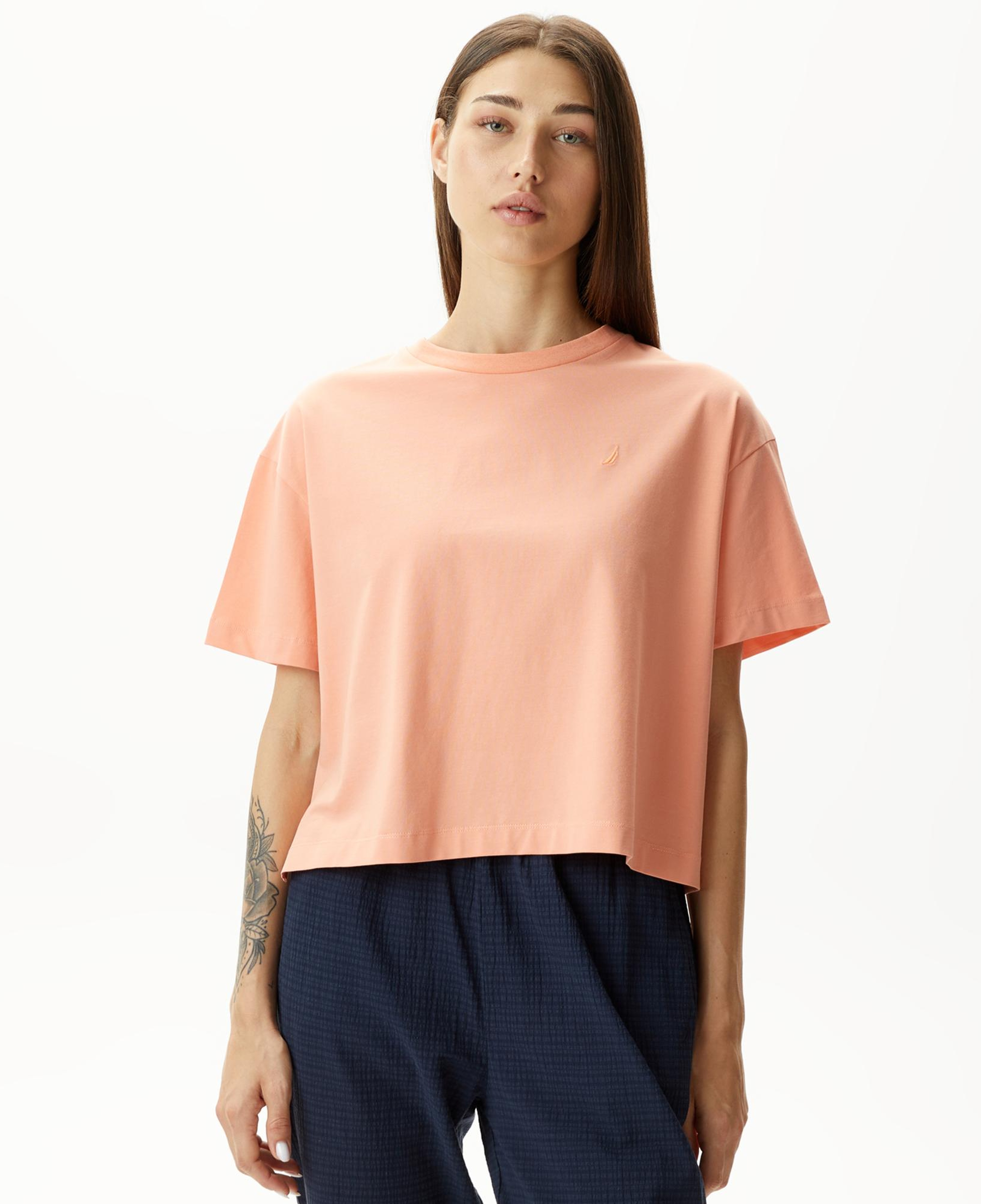 Nautica Kadın Turuncu Relaxed Fit T-Shirt