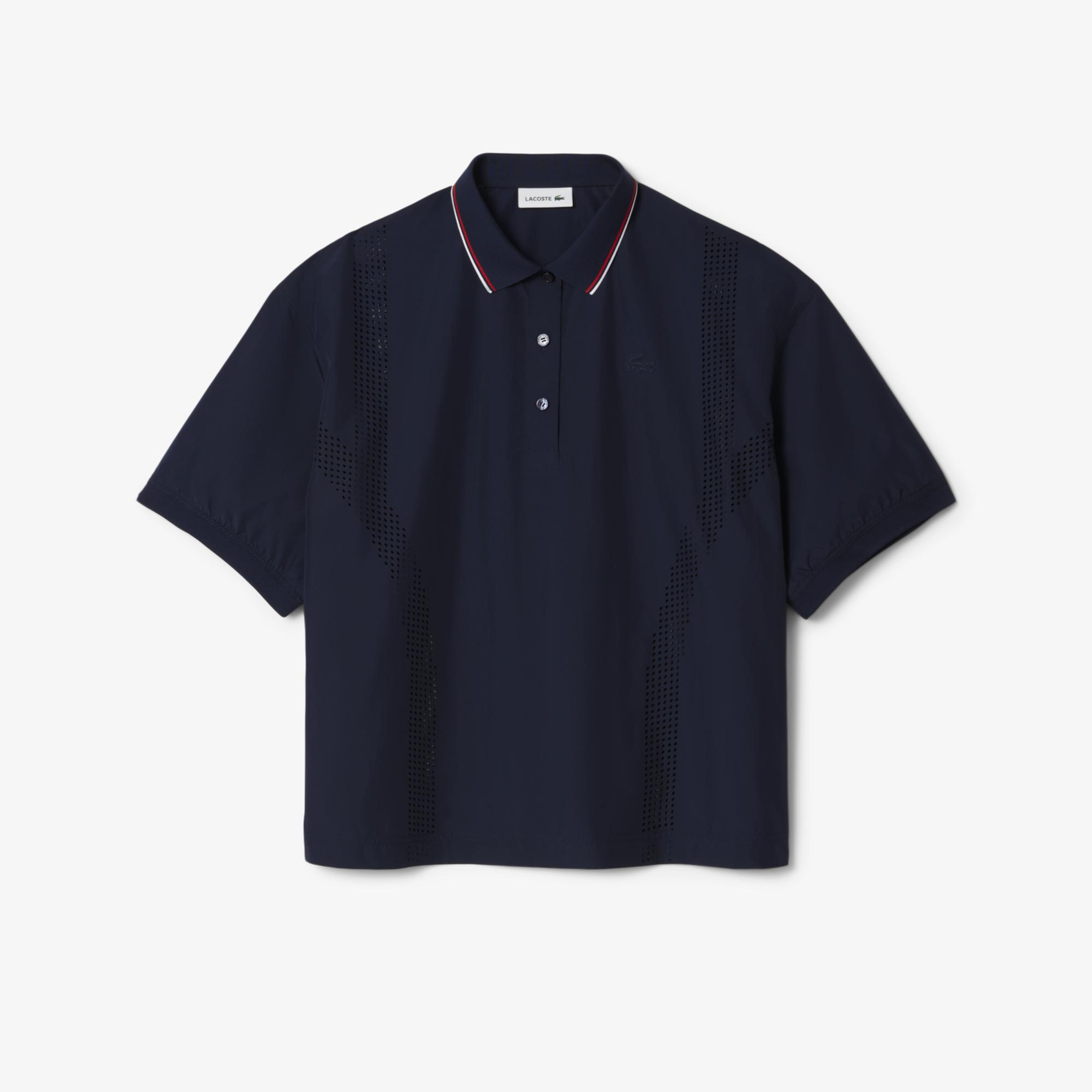 Lacoste Kadın Oversize Fit Kısa Kollu Lacivert Polo