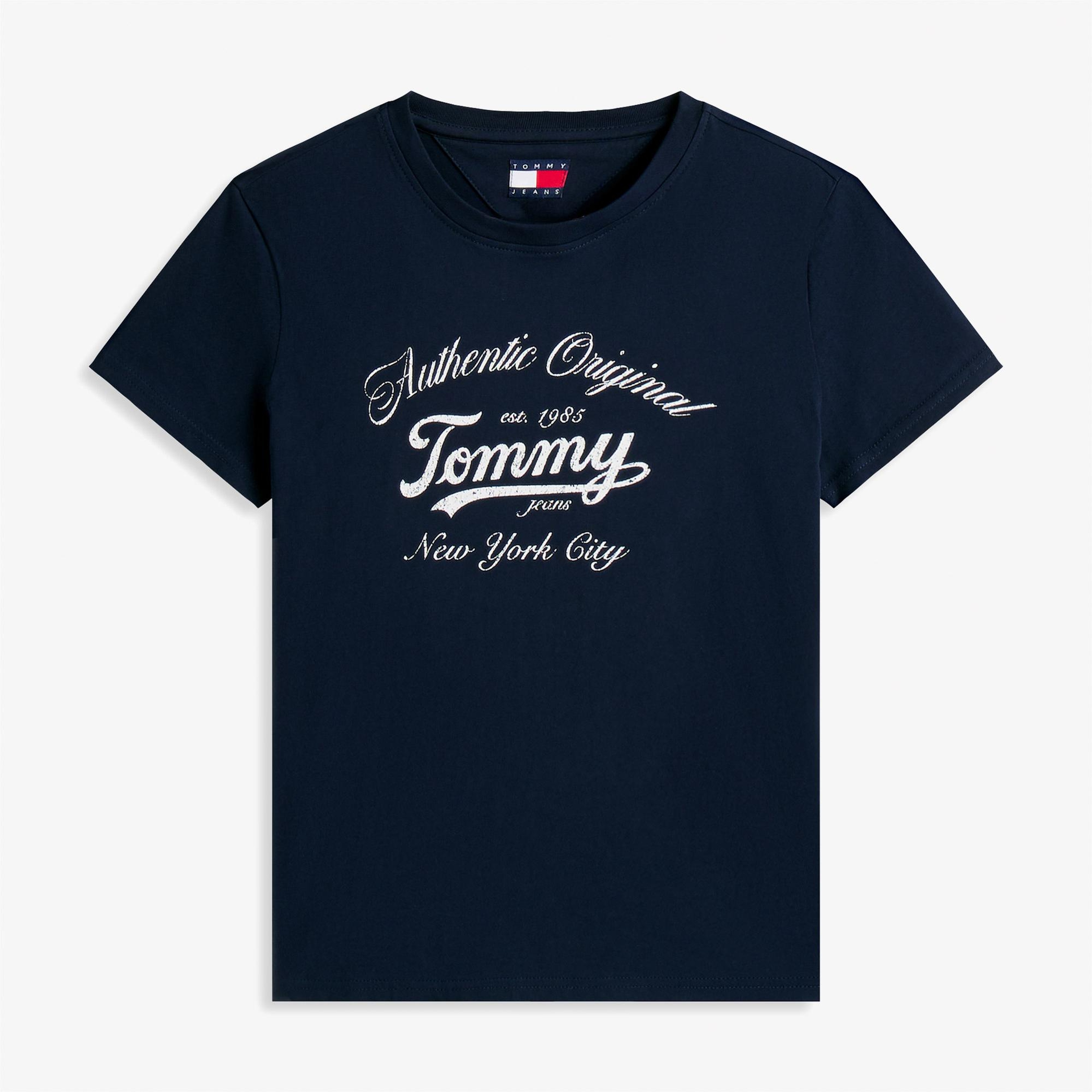 Tommy Jeans Regular Essential Logo Kadın Lacivert T-Shirt
