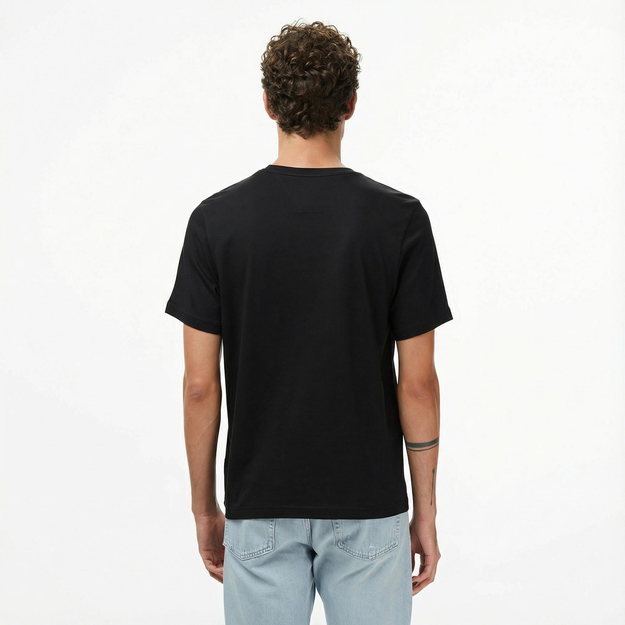 Tommy Hilfiger Cotton Modal Erkek Siyah T-Shirt