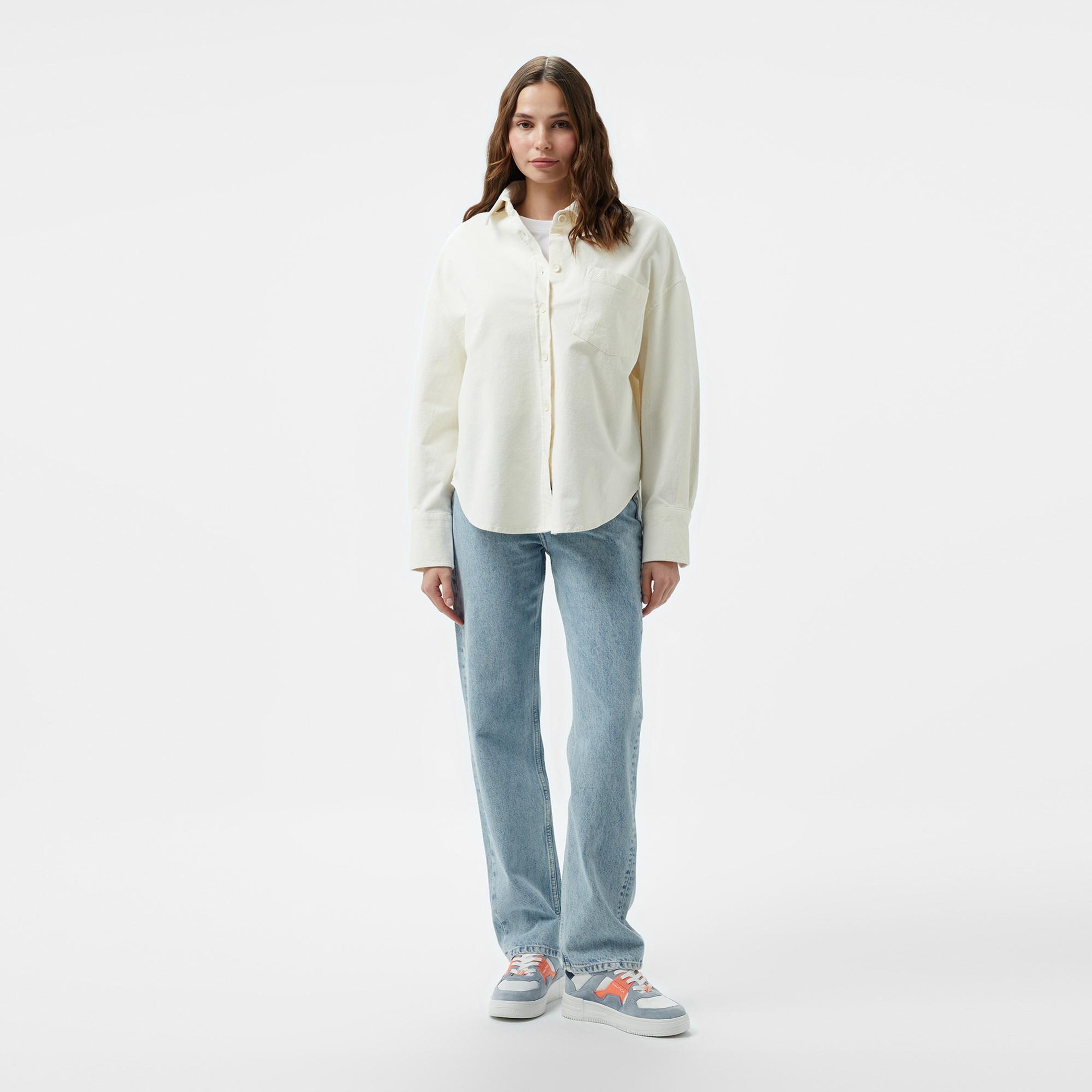 Nautica Kadın Beyaz Regular Fit Gömlek