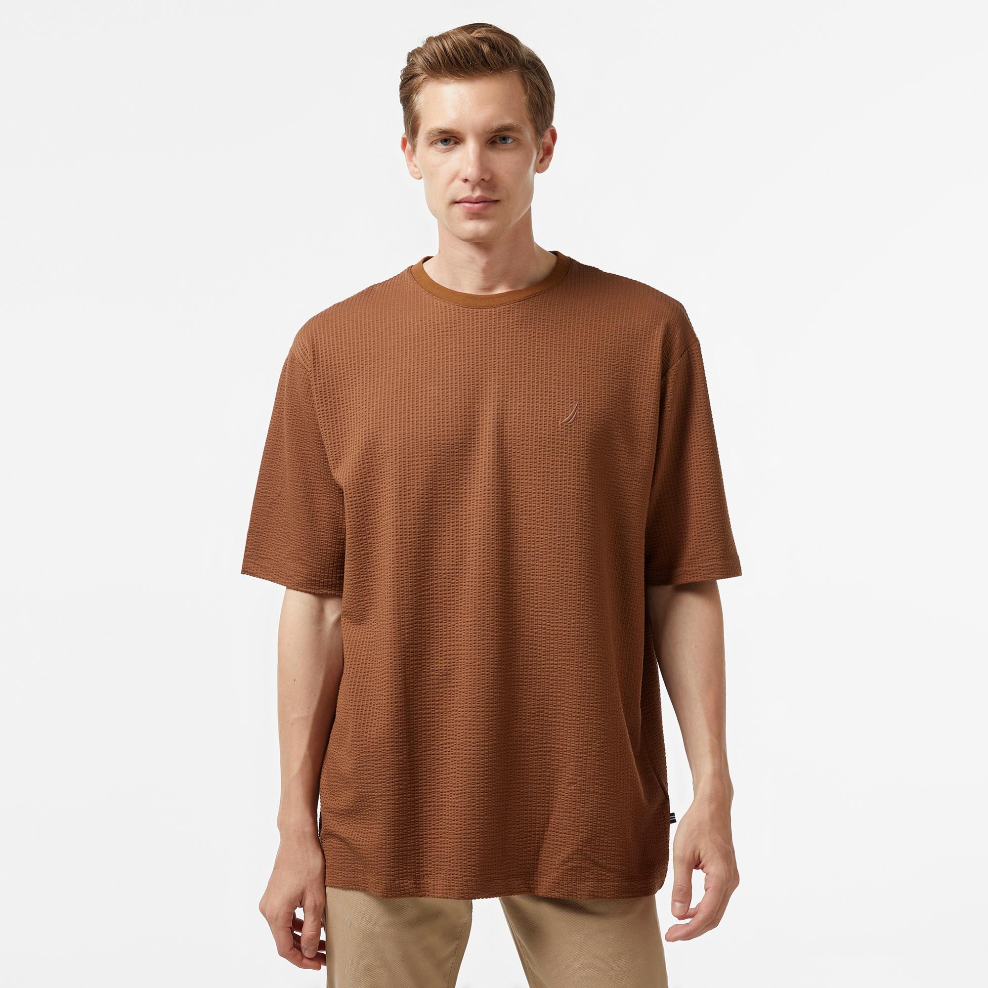Nautica Erkek Bej Oversize T-Shirt