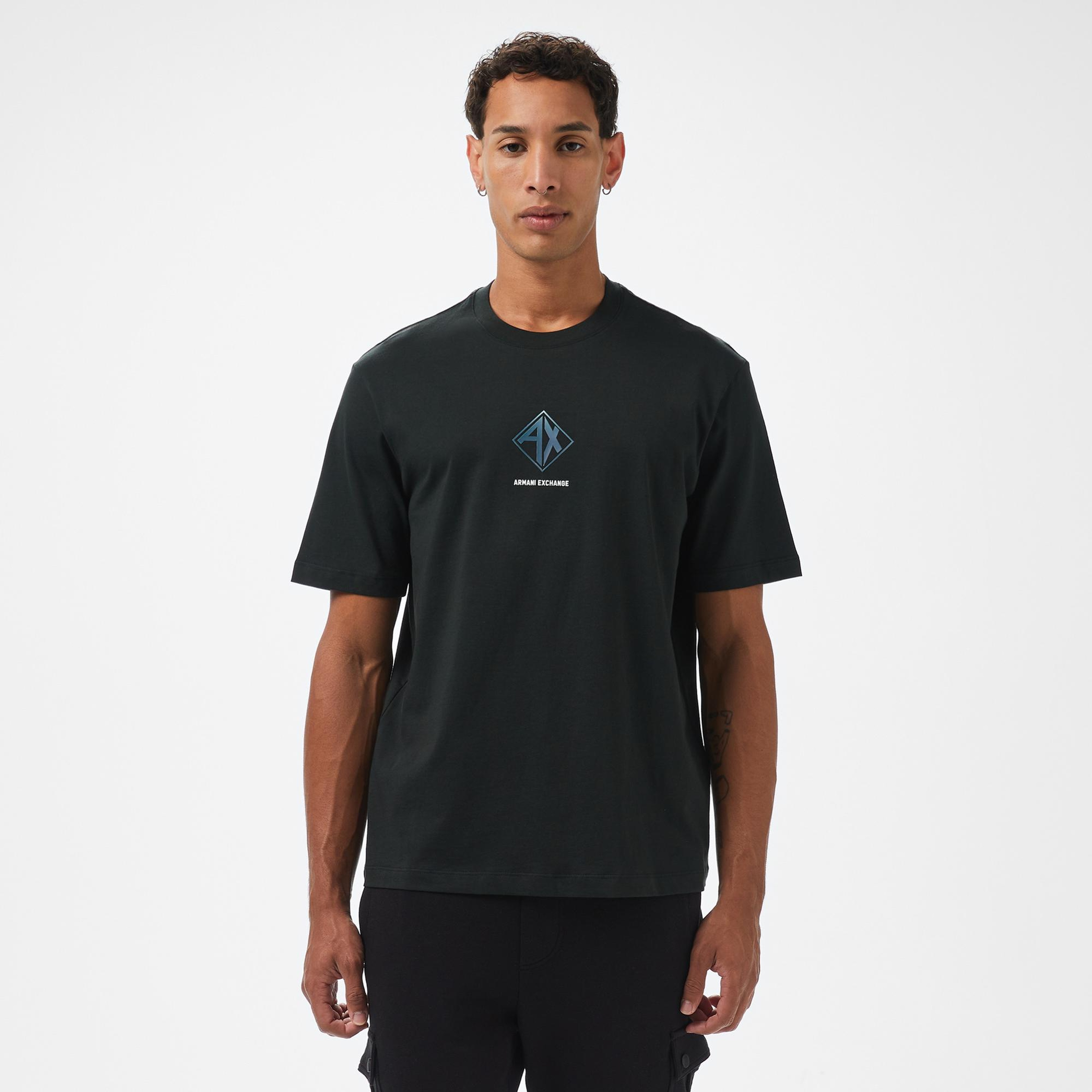 Armani Exchange Erkek Siyah Bisiklet Yaka T-Shirt