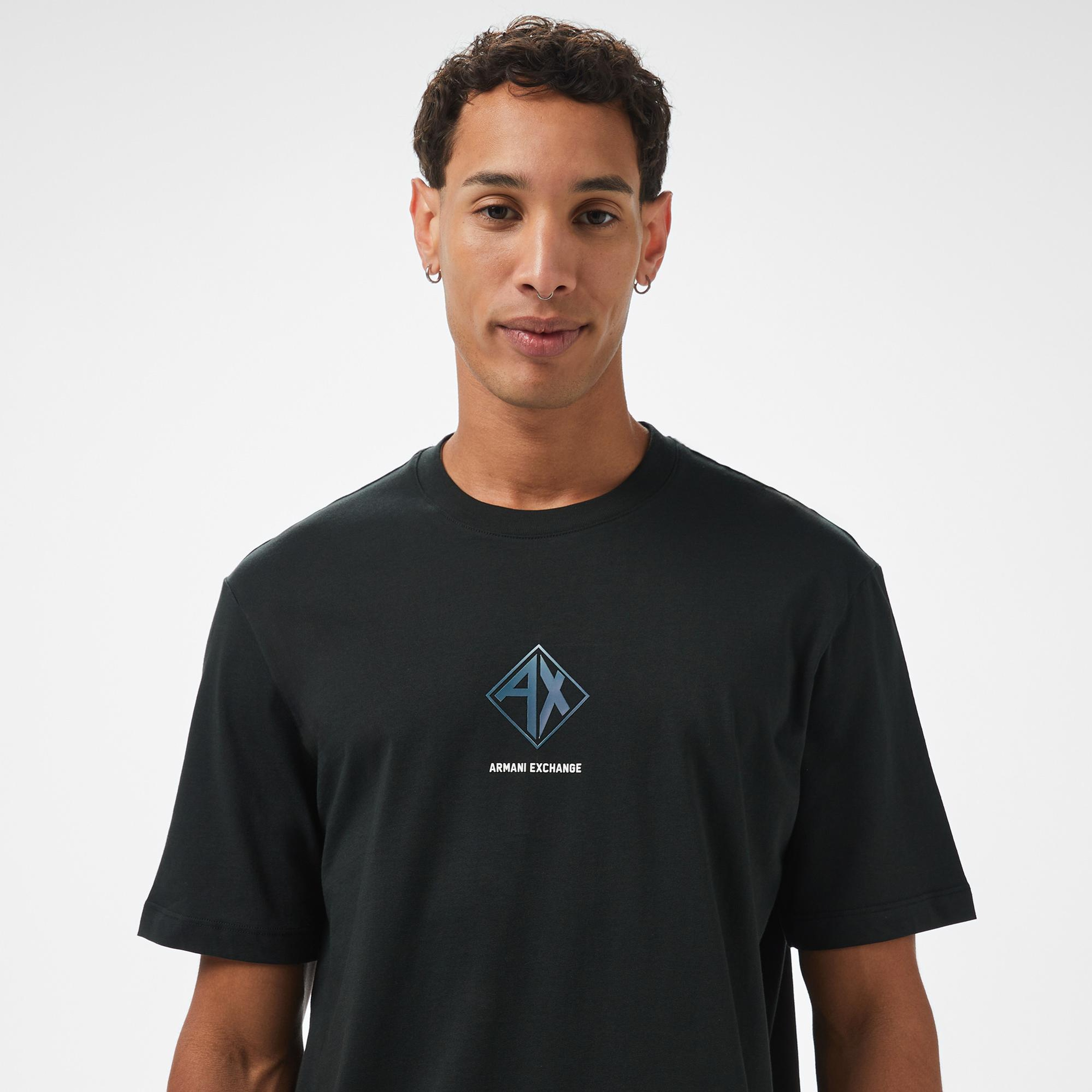 Armani Exchange Erkek Siyah Bisiklet Yaka T-Shirt