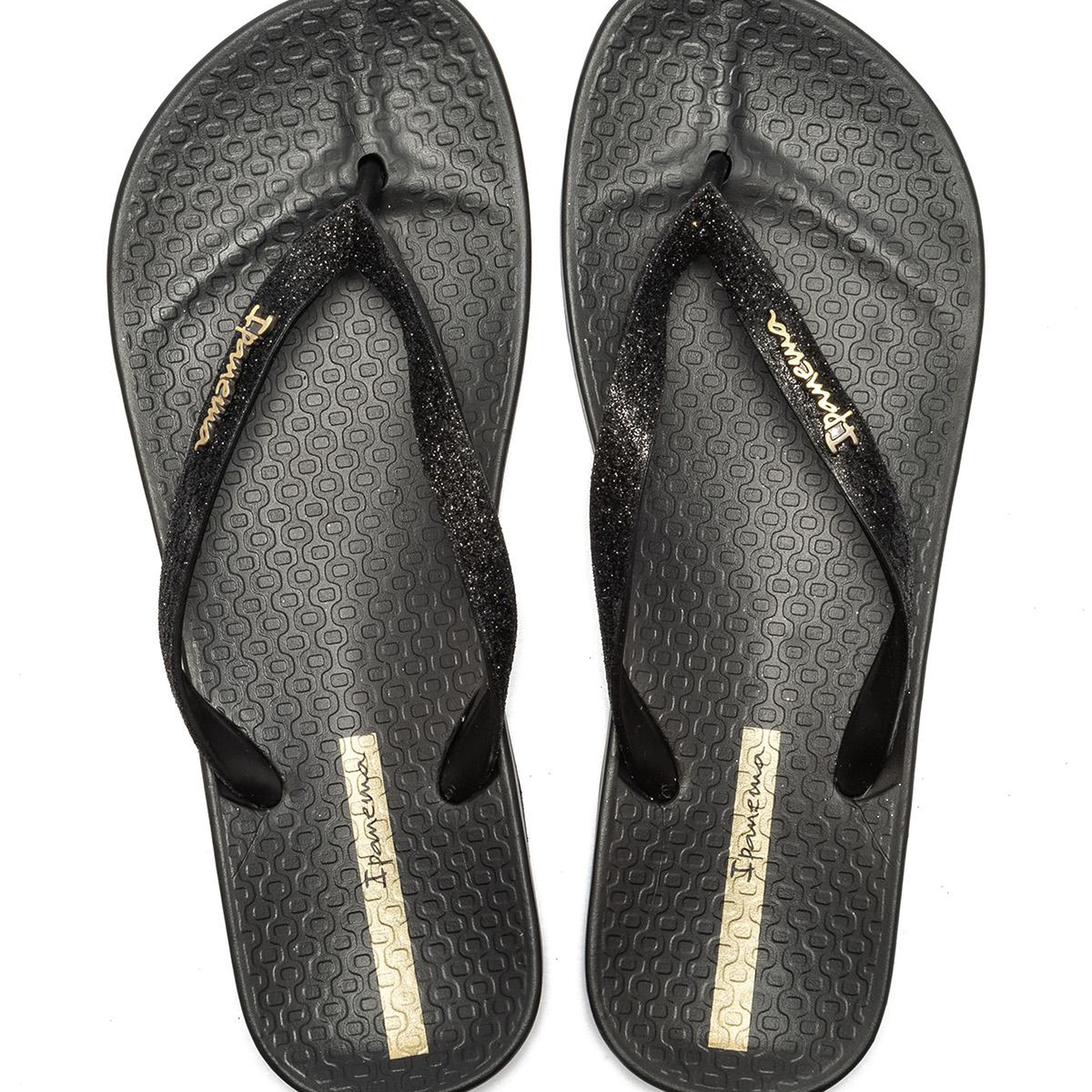 Anatomik Lolita Fem Kadın Parmak Arası Terlik Parlak,Siyah 35/42