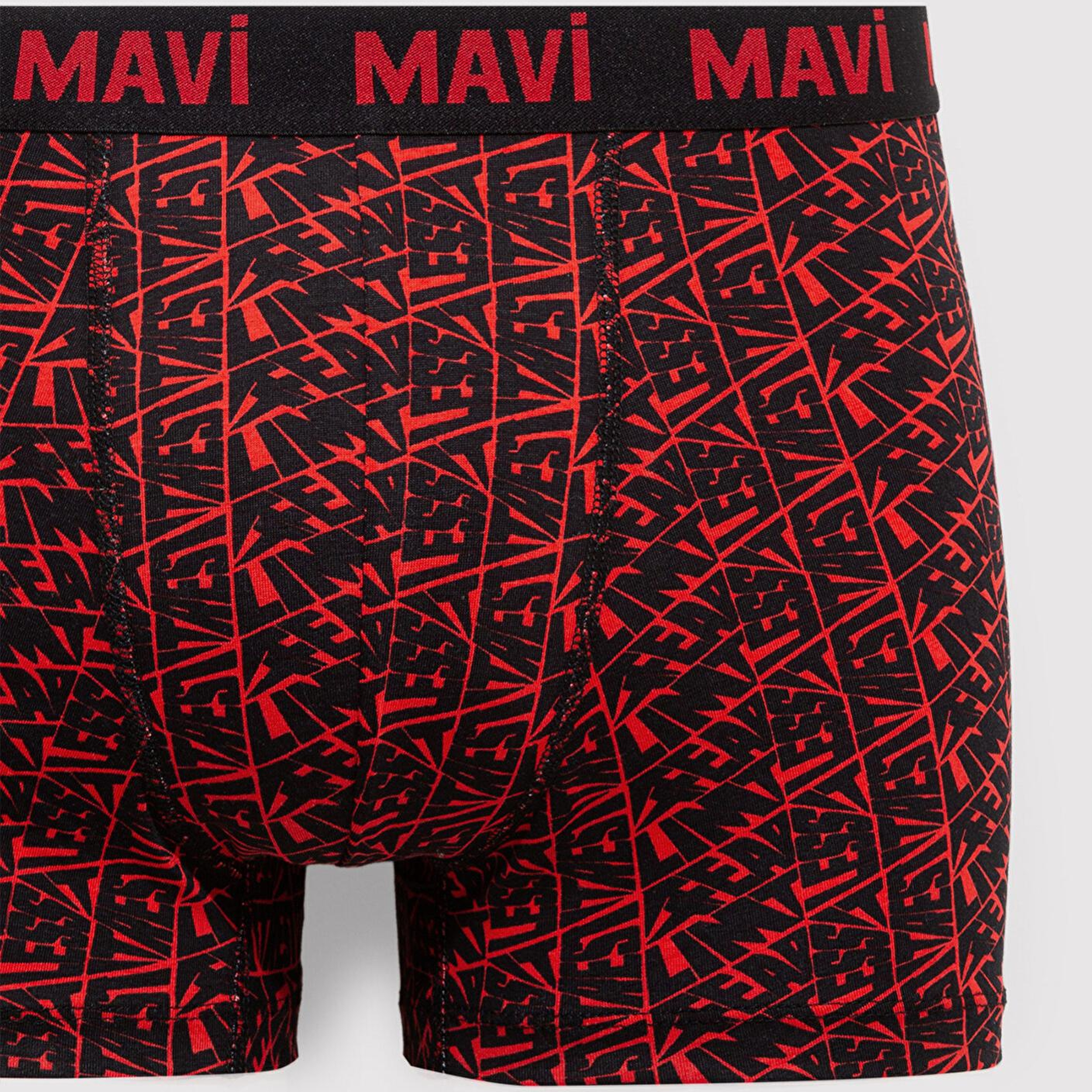 Mavi Baskılı Kırmızı Boxer 0911849-25111