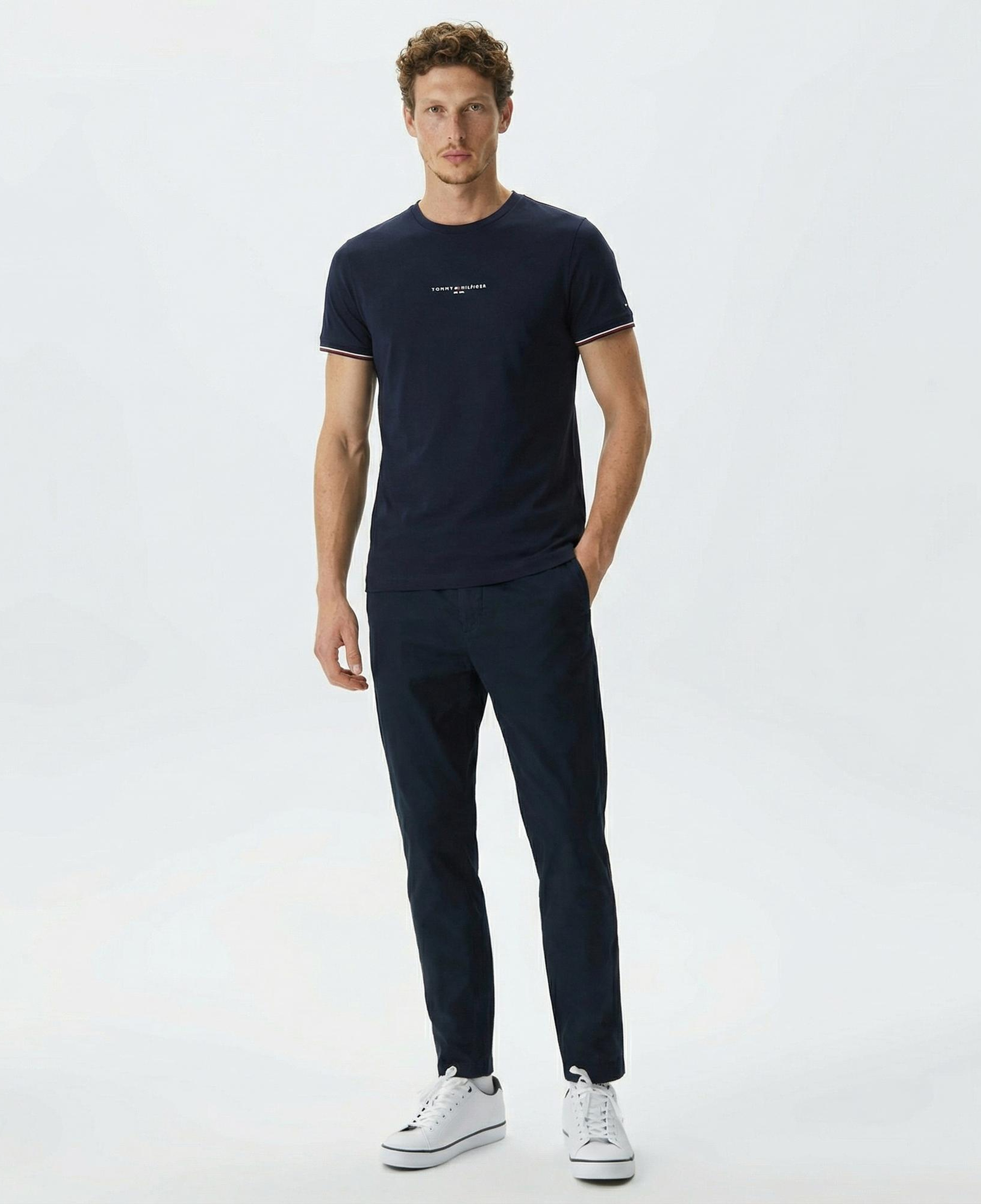 Tommy Hilfiger Logo Tipped Erkek Lacivert T-Shirt